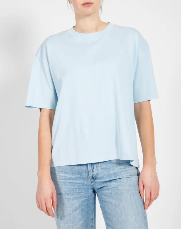 The Boxy Crew Neck Tee | Denim sold by Brunette The Label