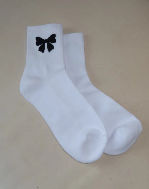 The Bow Sock | White sold by Brunette The Label