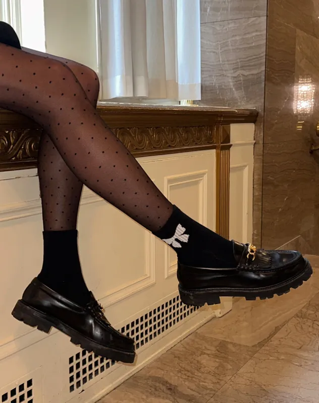 Printed Bow Sock sold by Brunette The Label