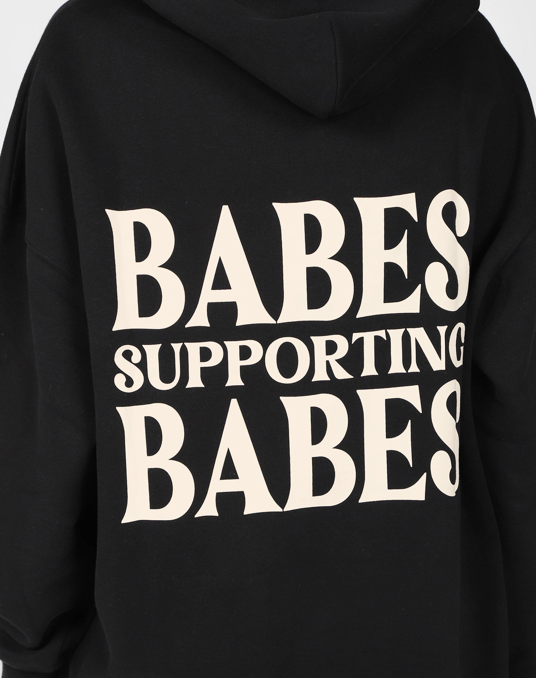 The "BABES SUPPORTING BABES" Big Sister Hoodie | True Black sold by Brunette The Label product image thumbnail 2