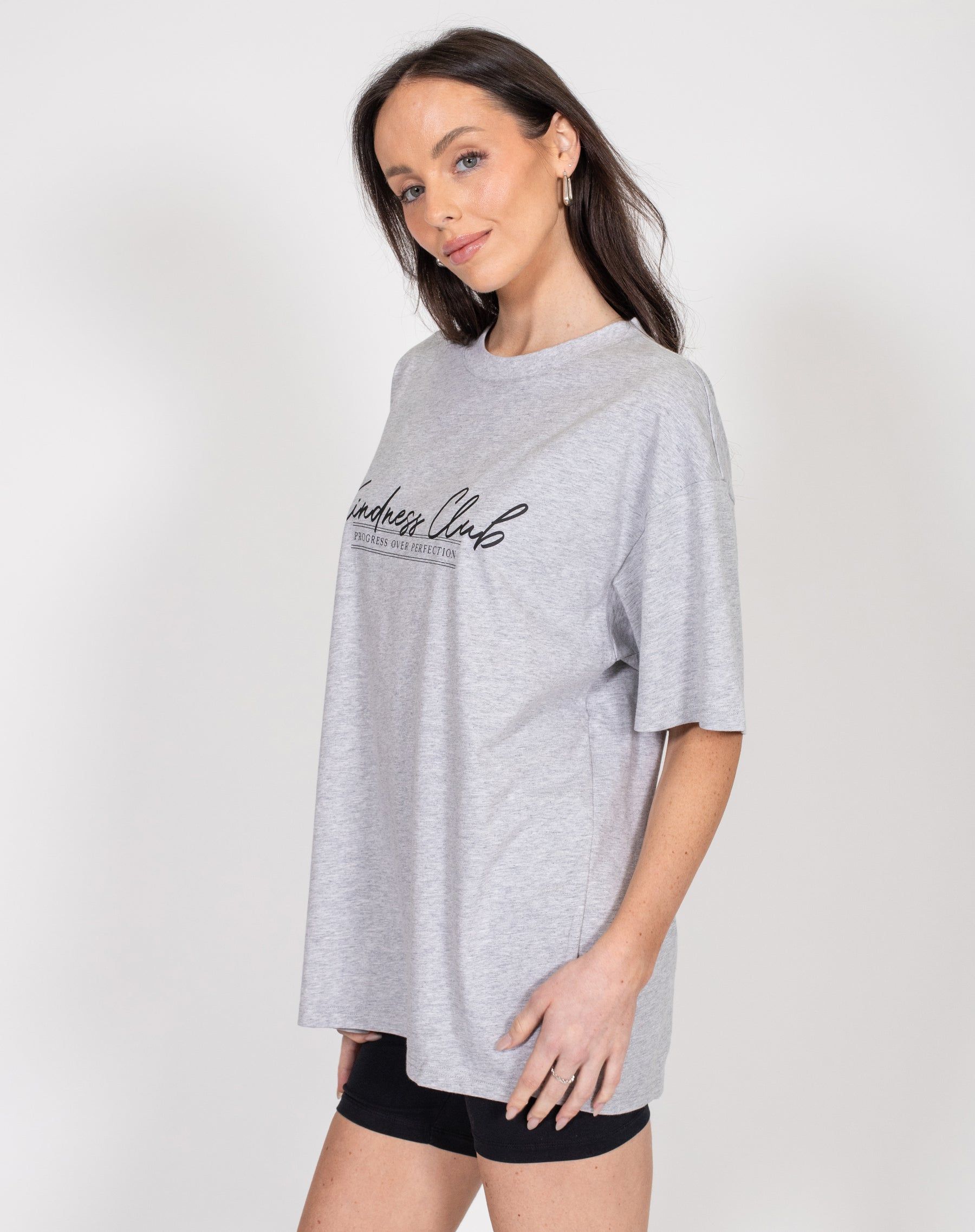 The "KINDNESS CLUB" Oversized Boxy Tee | Pebble Grey sold by Brunette The Label product image thumbnail 5