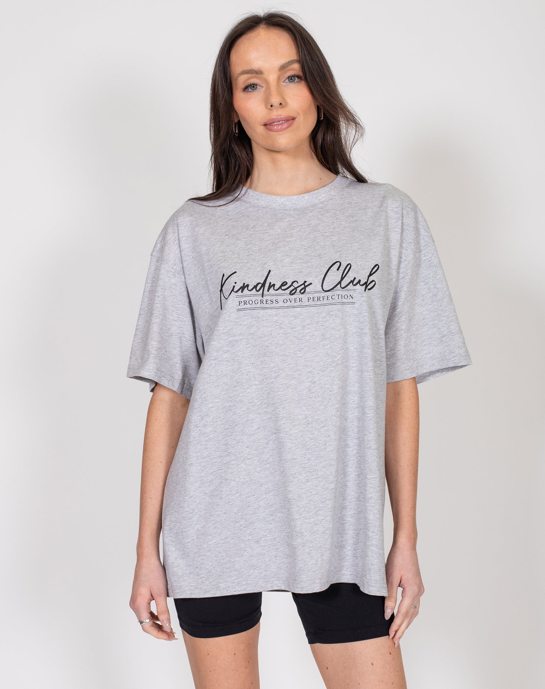 The "KINDNESS CLUB" Oversized Boxy Tee | Pebble Grey sold by Brunette The Label product image thumbnail 3