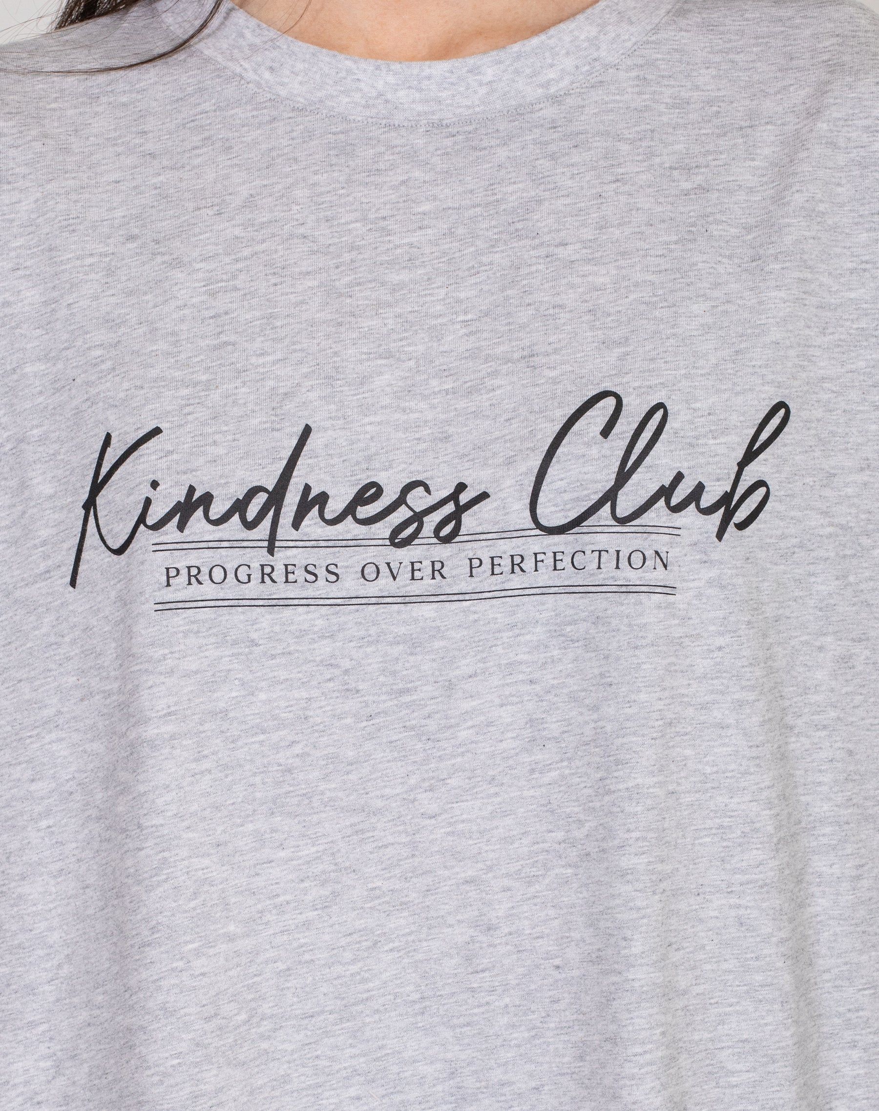 The "KINDNESS CLUB" Oversized Boxy Tee | Pebble Grey sold by Brunette The Label product image thumbnail 4