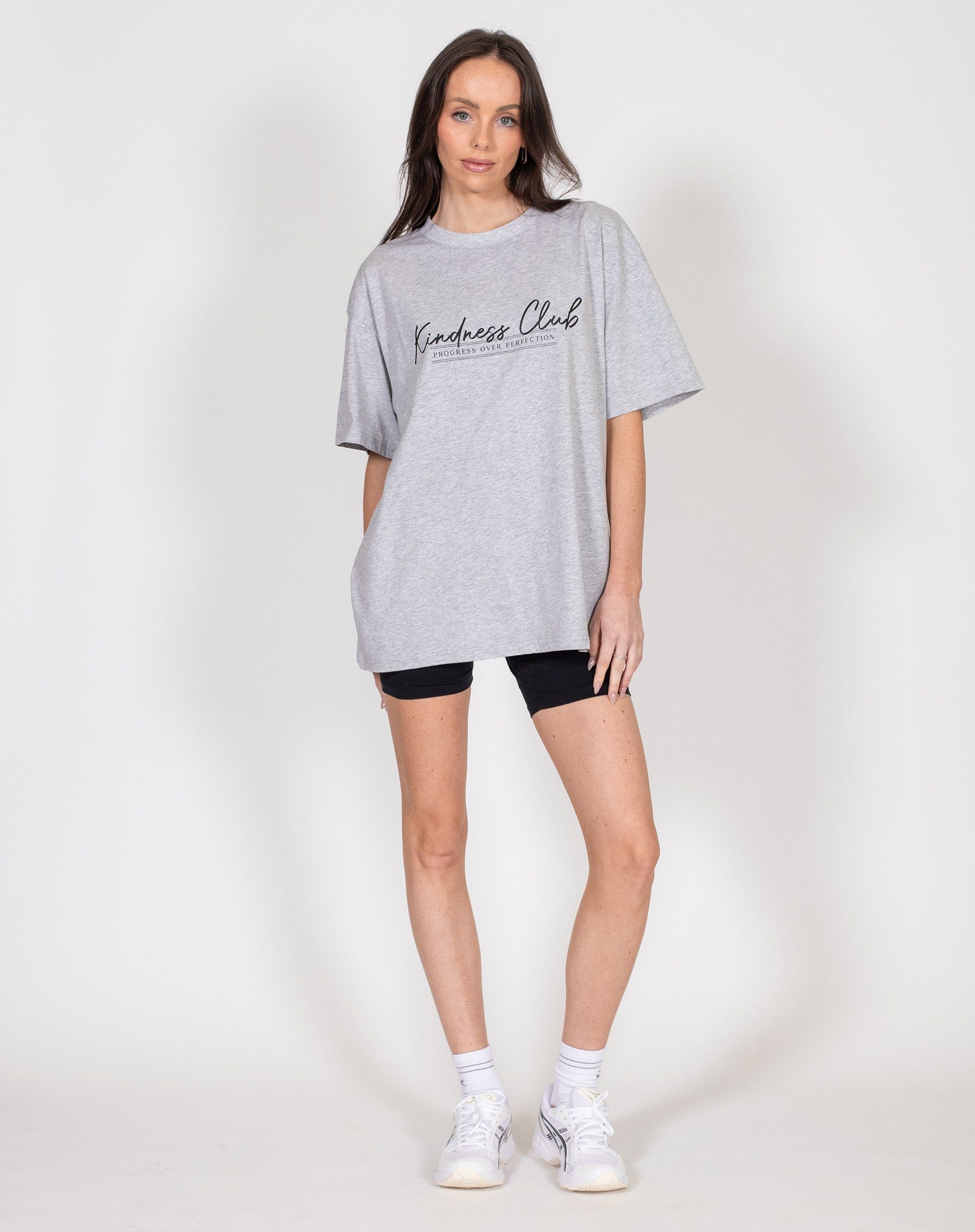 The "KINDNESS CLUB" Oversized Boxy Tee | Pebble Grey sold by Brunette The Label product image thumbnail 2