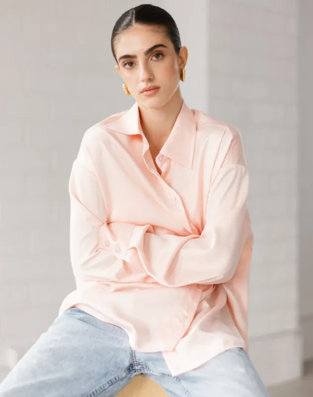 The Satin Button Up Shirt | Bellini sold by Brunette The Label