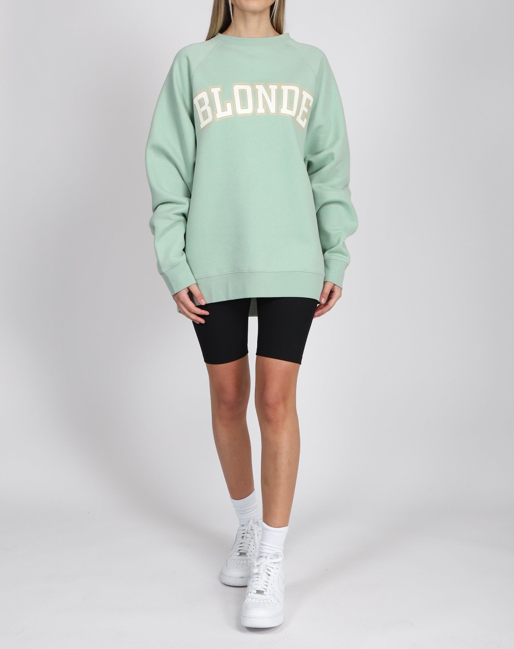 The "BLONDE" Not Your Boyfriend's Crew Neck Sweatshirt | Sage sold by Brunette The Label product image thumbnail 4