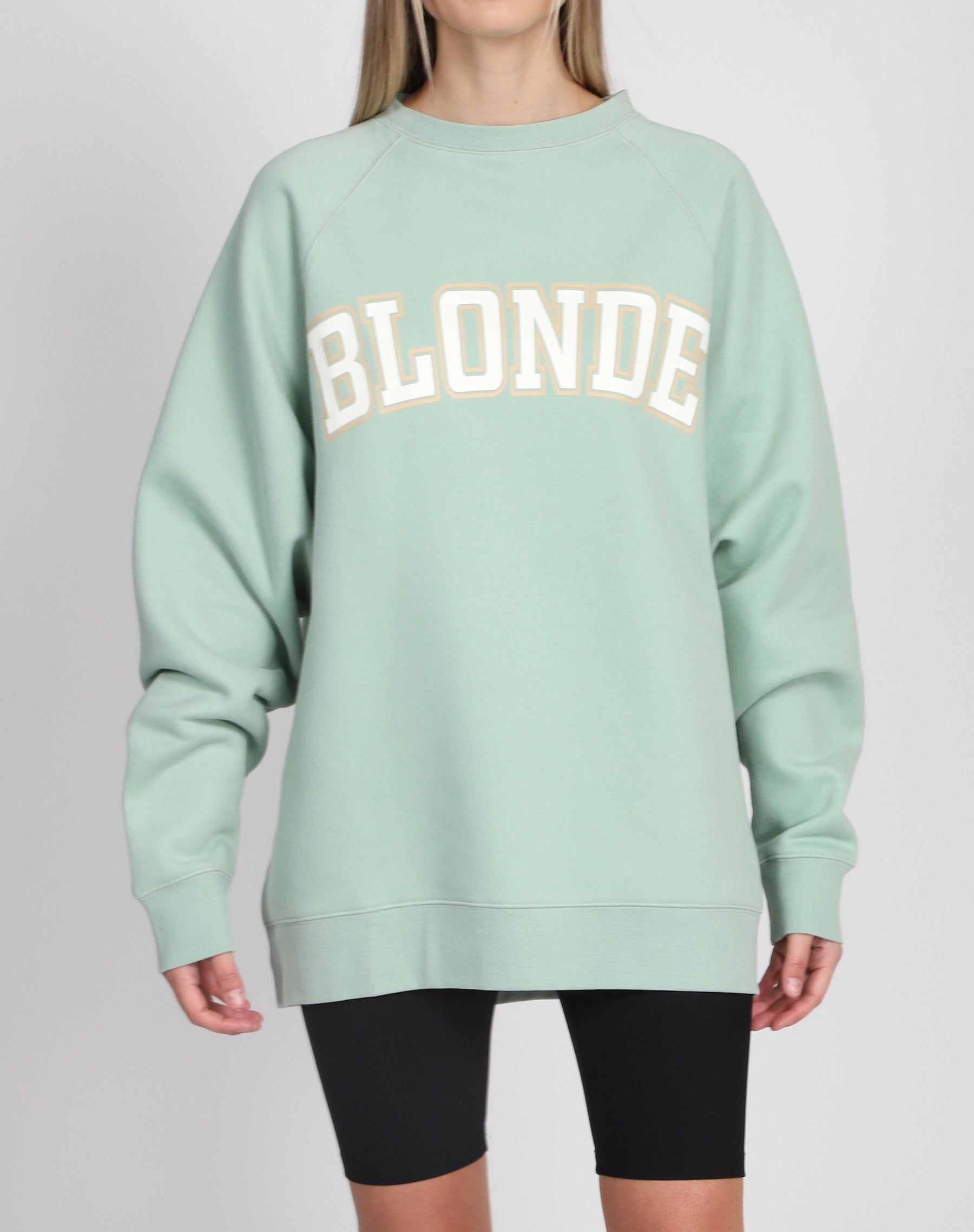 The "BLONDE" Not Your Boyfriend's Crew Neck Sweatshirt | Sage sold by Brunette The Label