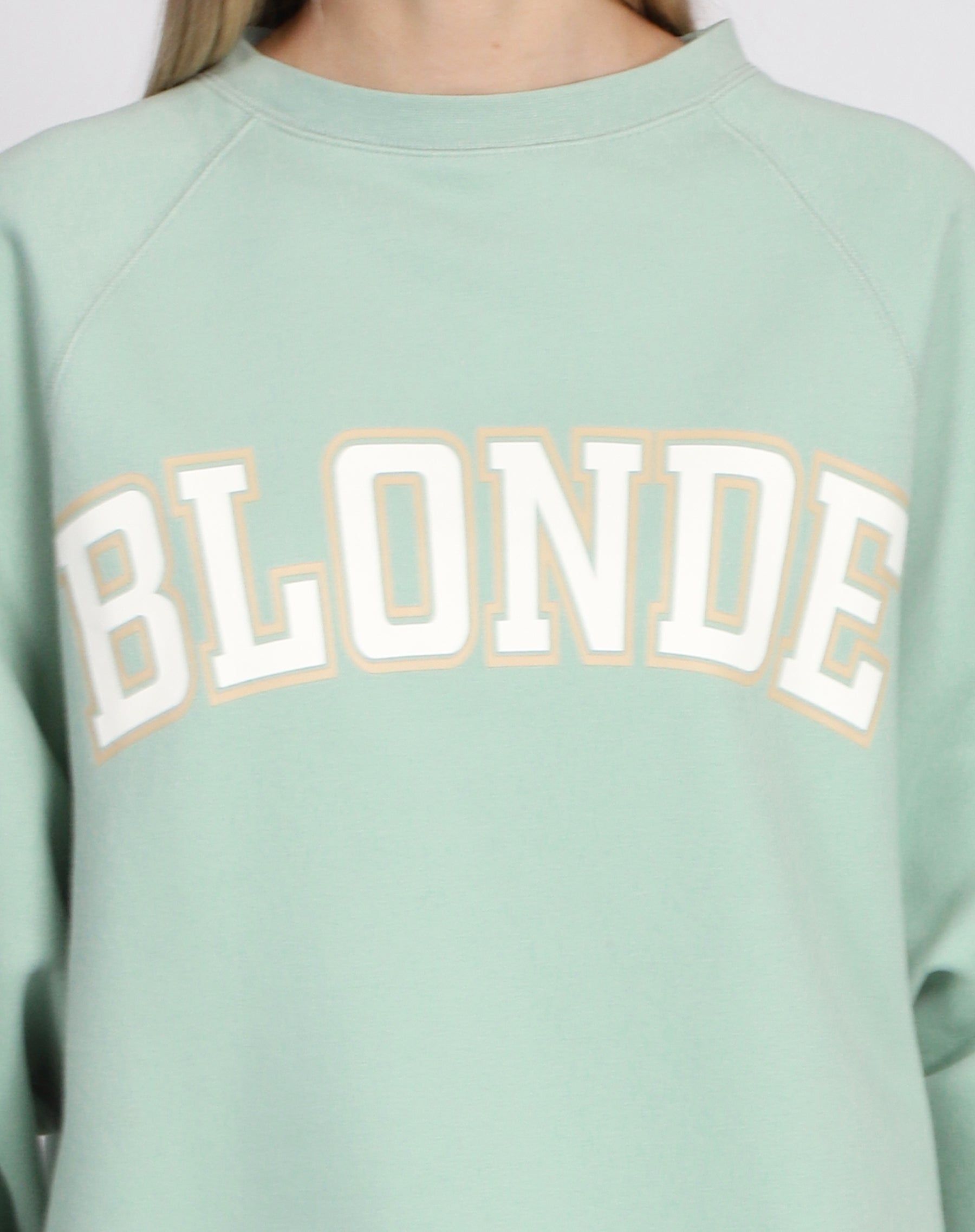 The "BLONDE" Not Your Boyfriend's Crew Neck Sweatshirt | Sage sold by Brunette The Label product image thumbnail 2