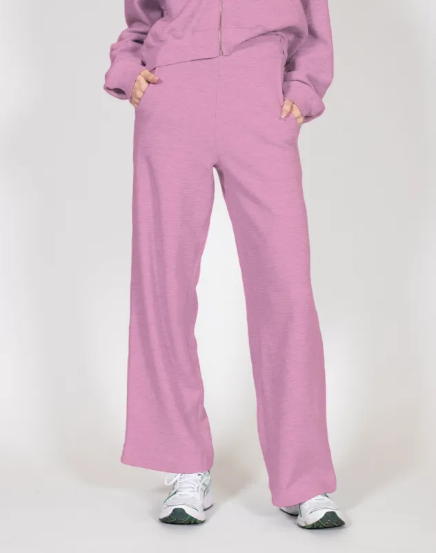 Waffle Knit Wide Leg Pant | Bubble Gum made by Brunette The Label