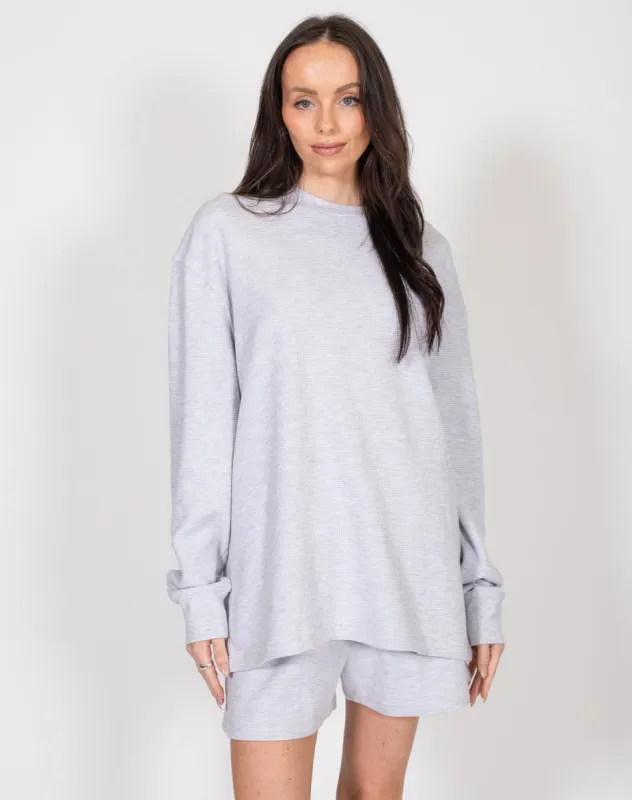 Waffle Knit Boxy Tee | Biscotti sold by Brunette The Label