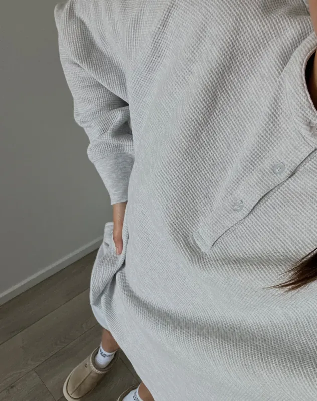 Waffle Knit Boxy Henley | Biscotti sold by Brunette The Label