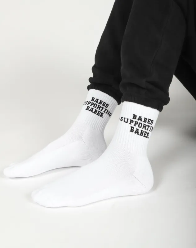 'Babes Supporting Babes' Sock | White sold by Brunette The Label