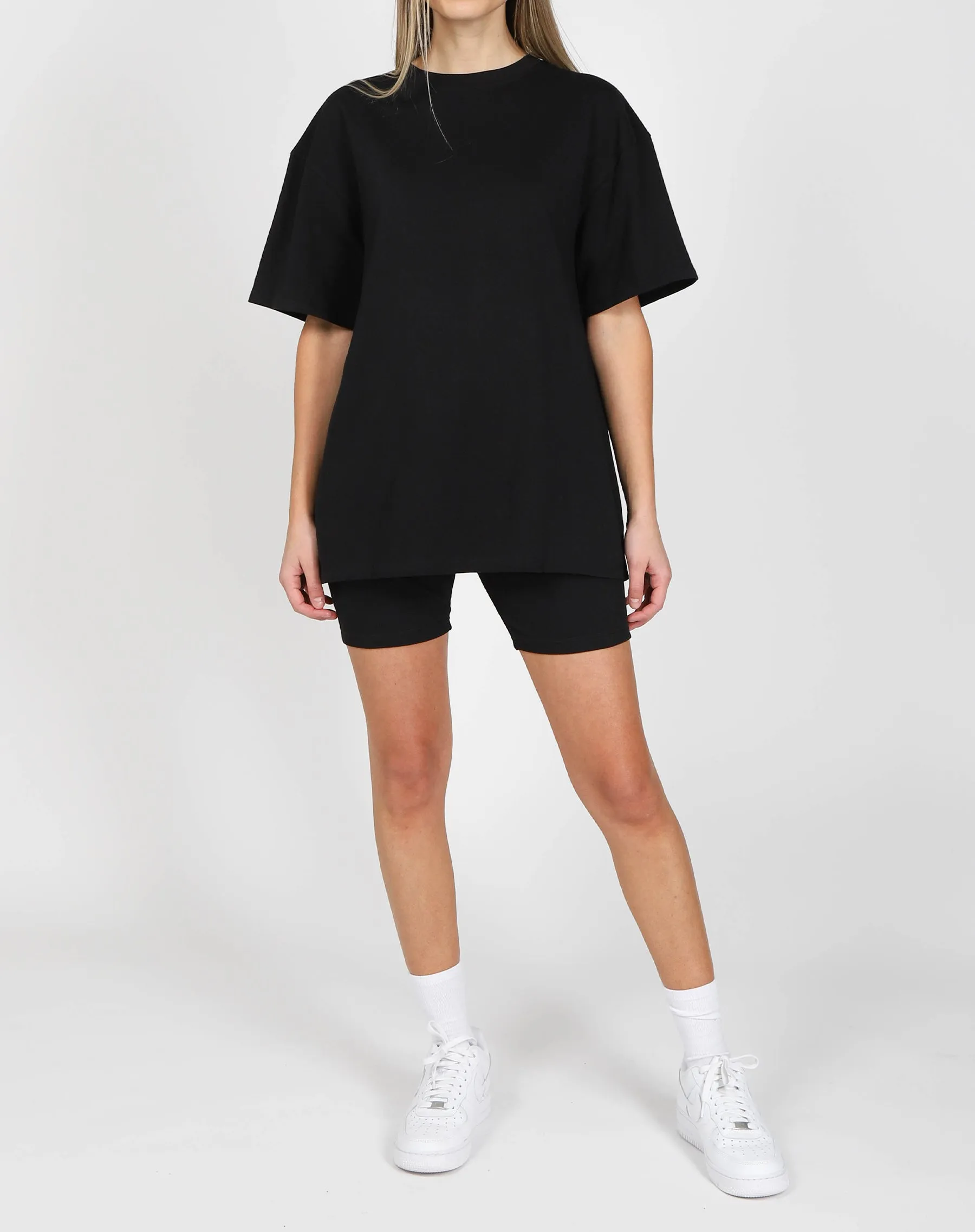 The Oversized Boxy Crew Neck Tee | Black sold by Brunette The Label product image thumbnail 4