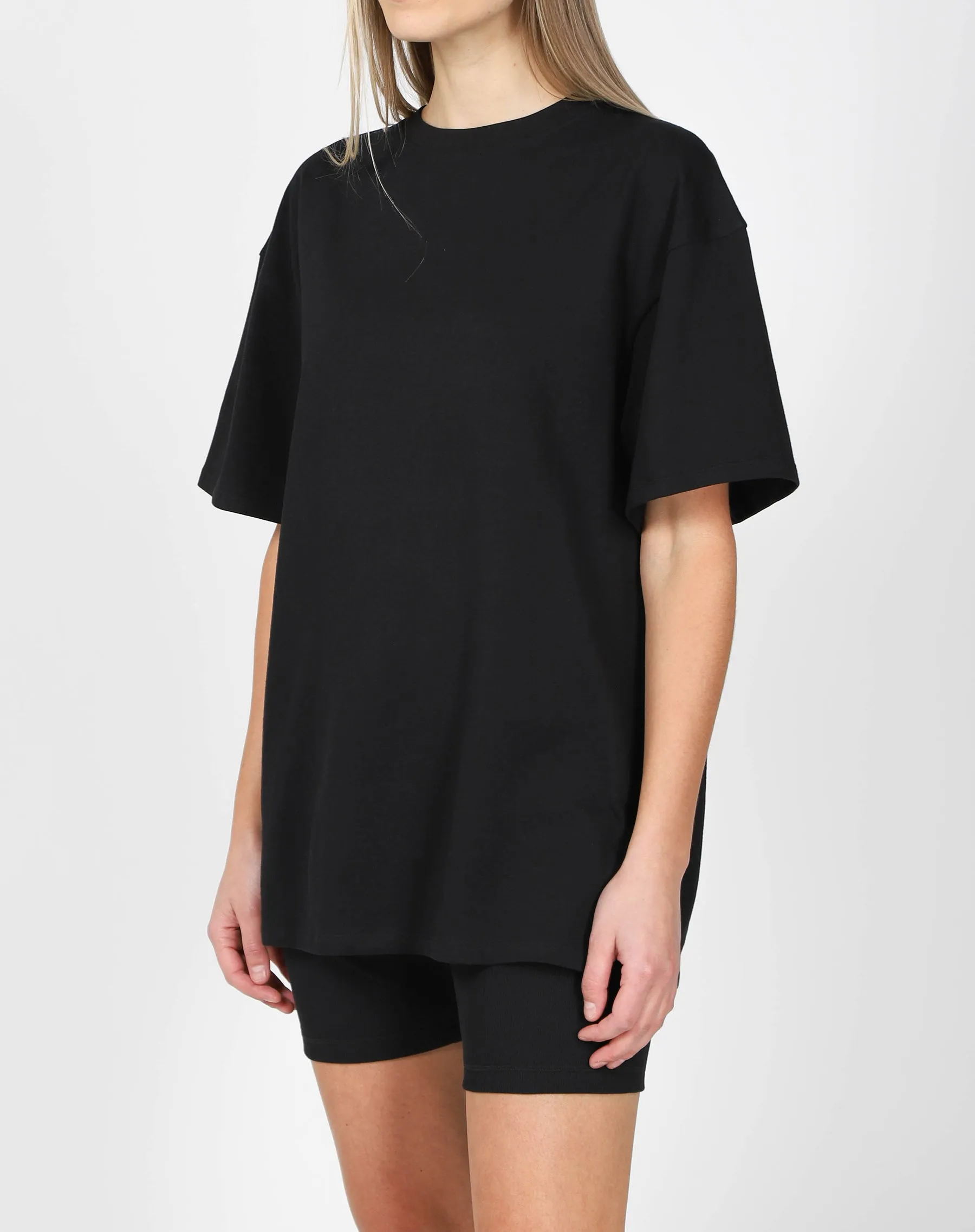 The Oversized Boxy Crew Neck Tee | Black sold by Brunette The Label product image thumbnail 2