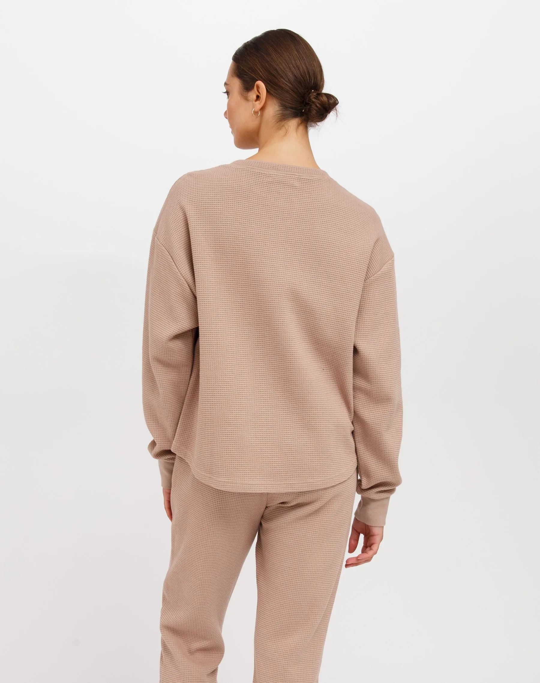 Waffle Henley | Fawn sold by Brunette The Label product image thumbnail 4