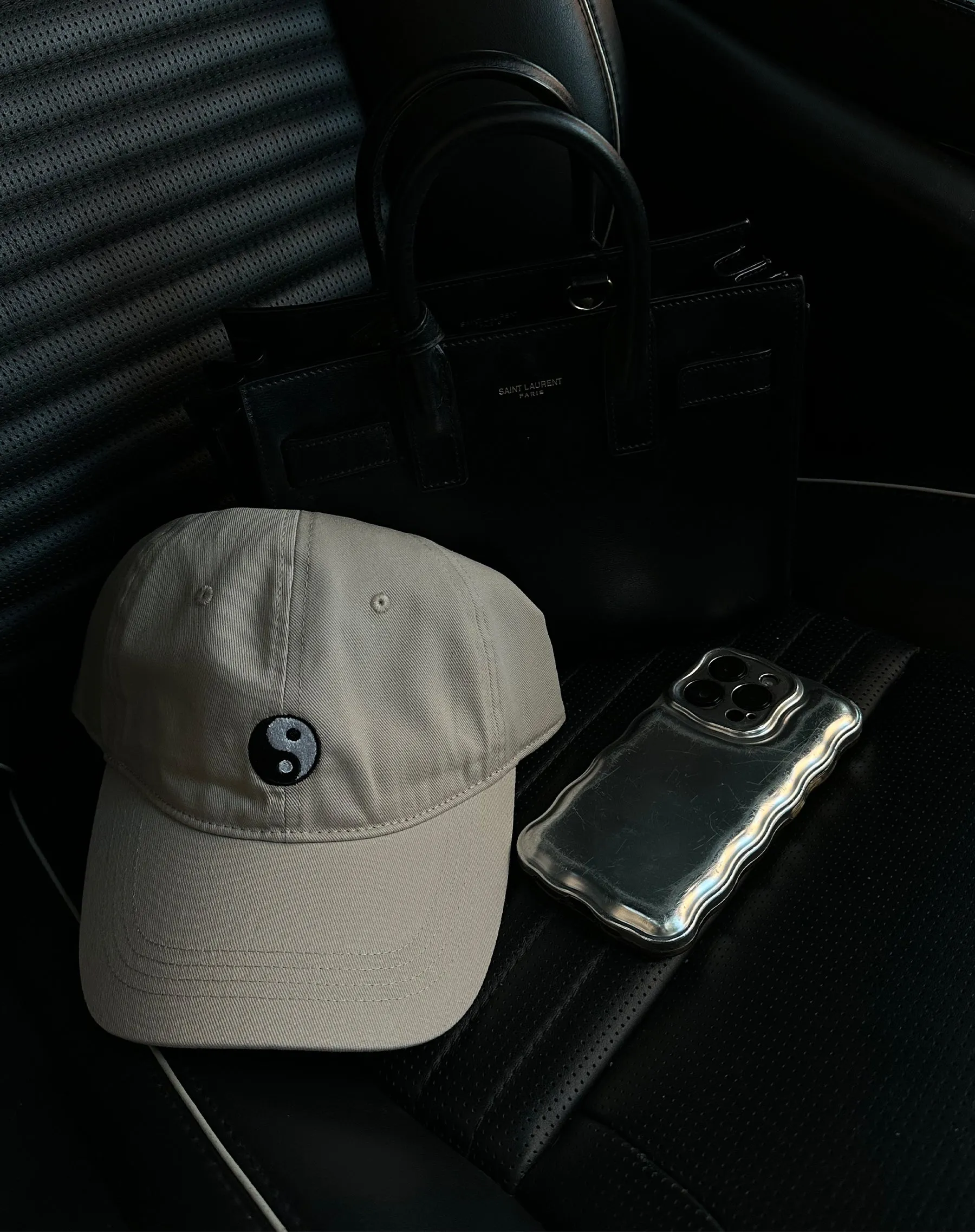 'Yin Yang' Baseball Cap | Oyster sold by Brunette The Label