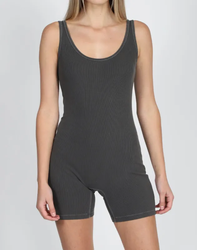 The Romper | Washed Grey sold by Brunette The Label