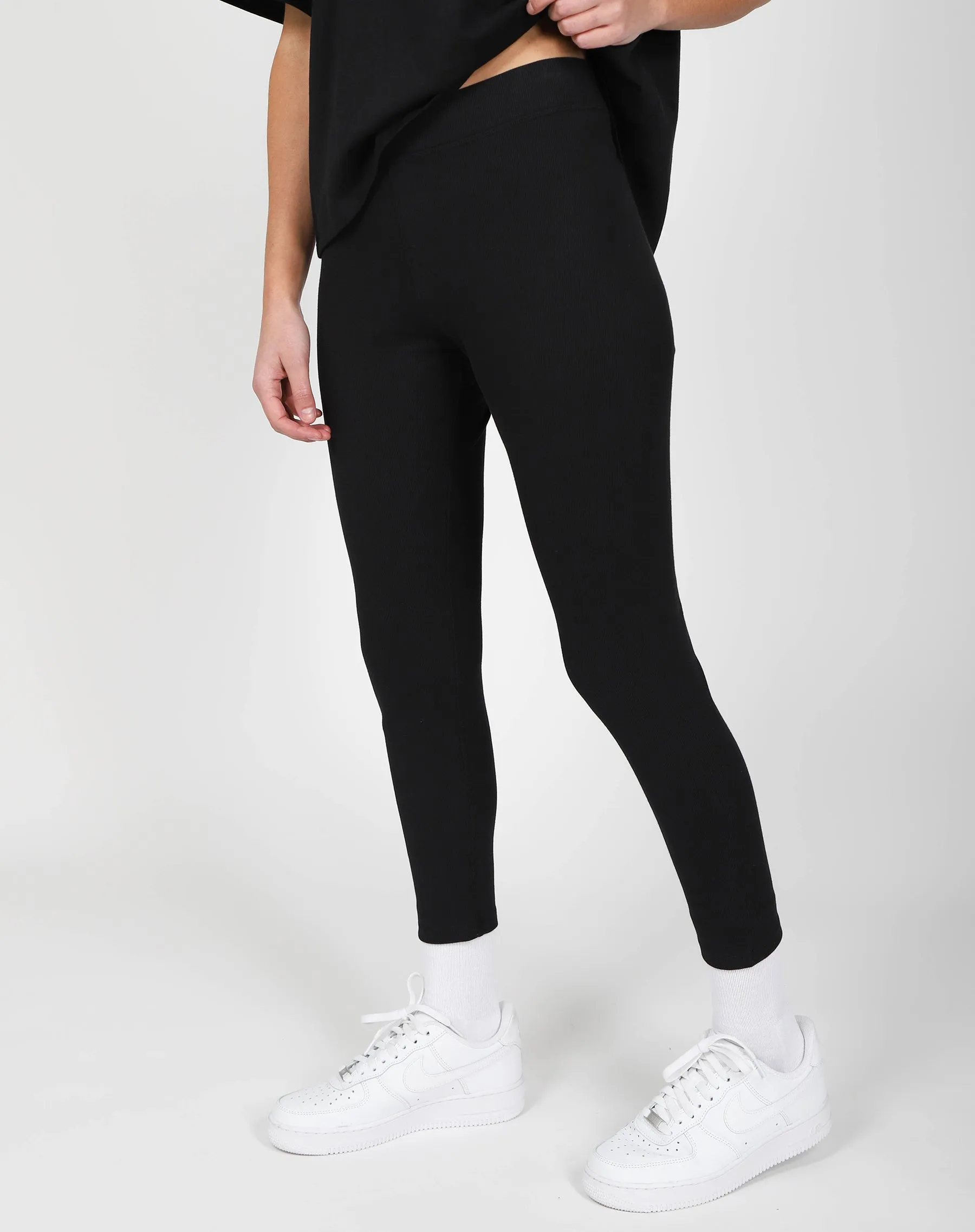 The Ribbed Leggings | Black sold by Brunette The Label product image thumbnail 4