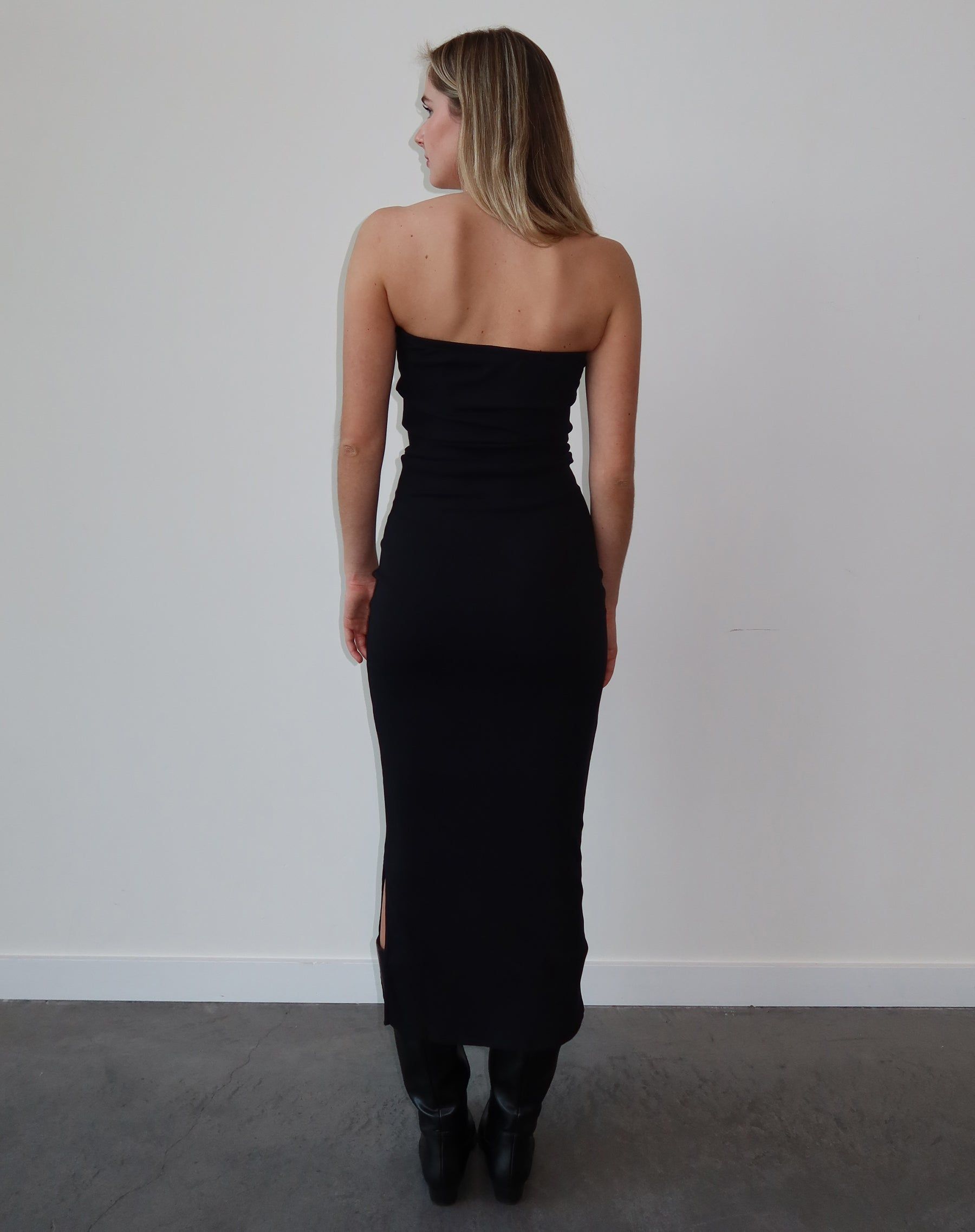 Ribbed Tube Maxi Dress | Black sold by Brunette The Label product image thumbnail 2