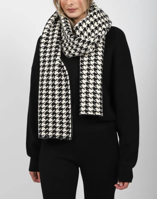 The Houndstooth Blanket Scarf | Black and Cream sold by Brunette The Label
