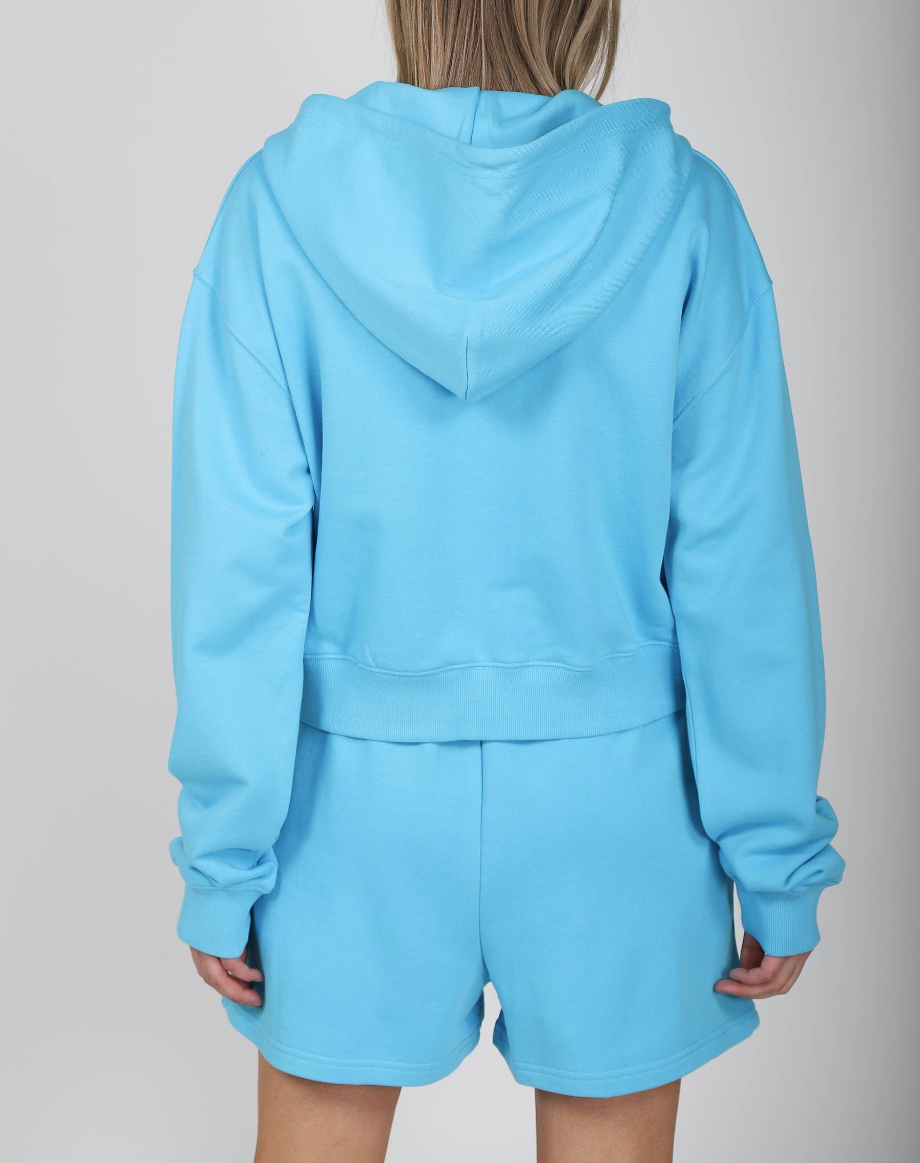 The Mid Sister Full Zip Hoodie | Mediterranean Blue sold by Brunette The Label product image thumbnail 4