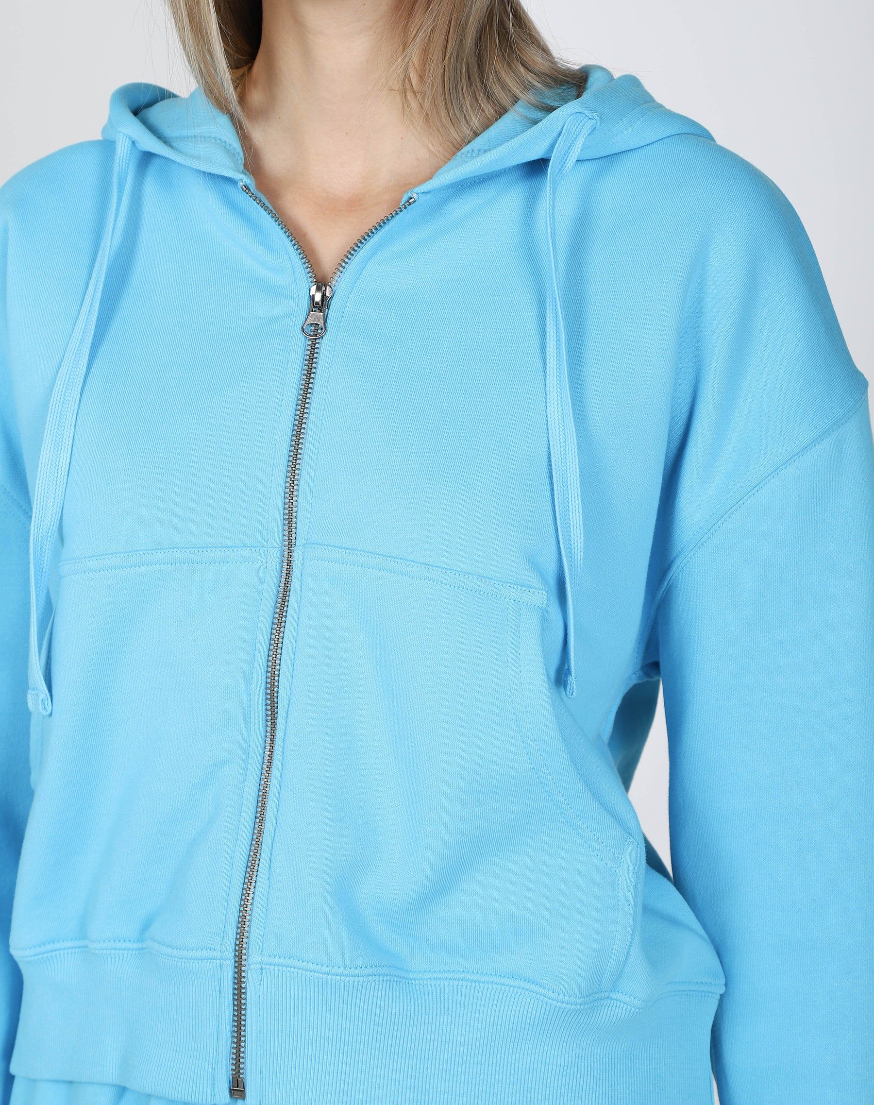 The Mid Sister Full Zip Hoodie | Mediterranean Blue sold by Brunette The Label product image thumbnail 2