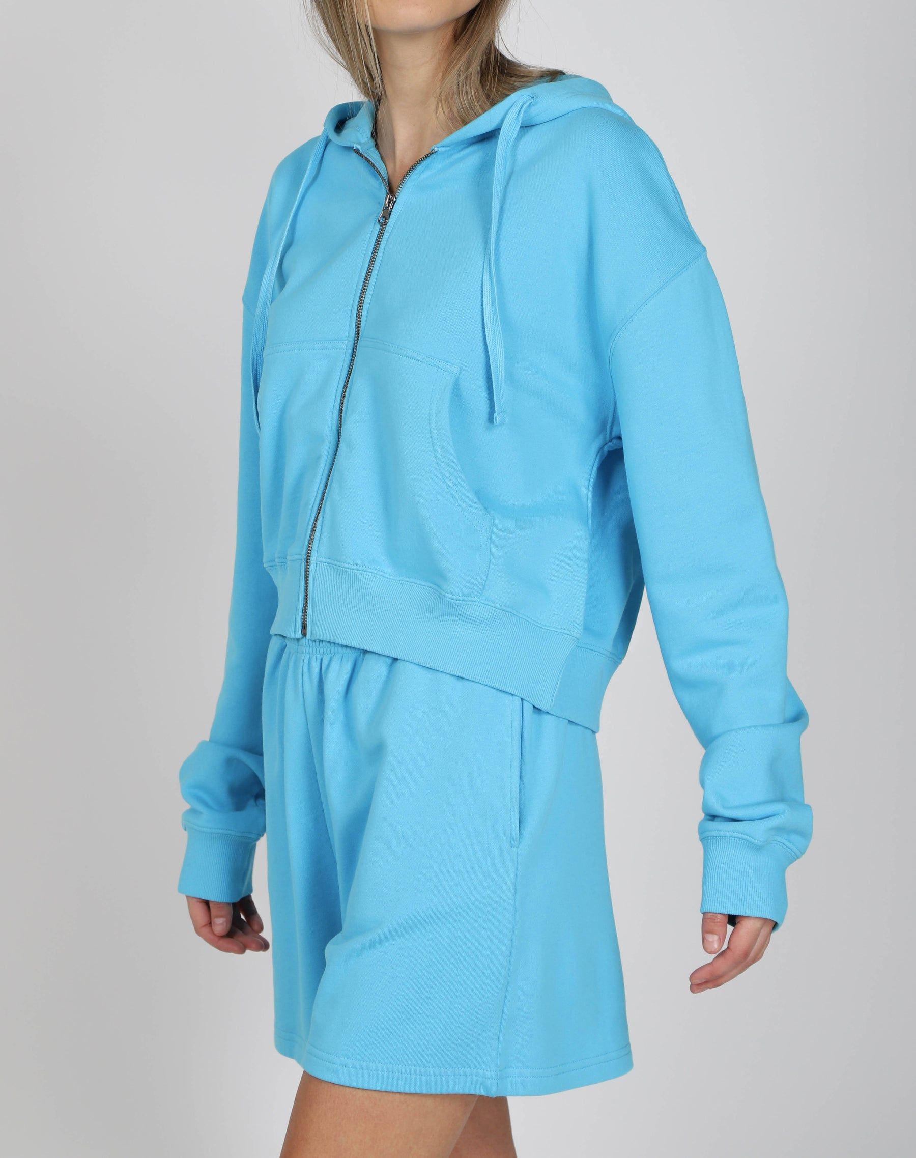 The Mid Sister Full Zip Hoodie | Mediterranean Blue sold by Brunette The Label product image thumbnail 3
