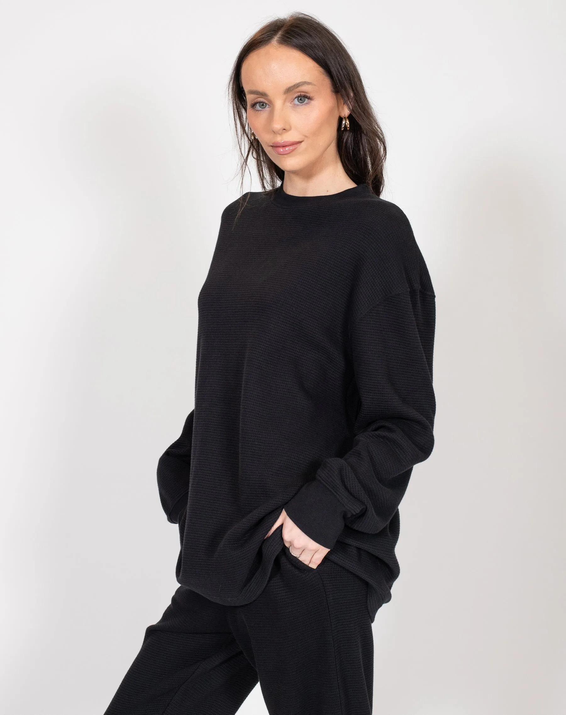 Waffle Boxy Shirt sold by Brunette The Label product image thumbnail 2