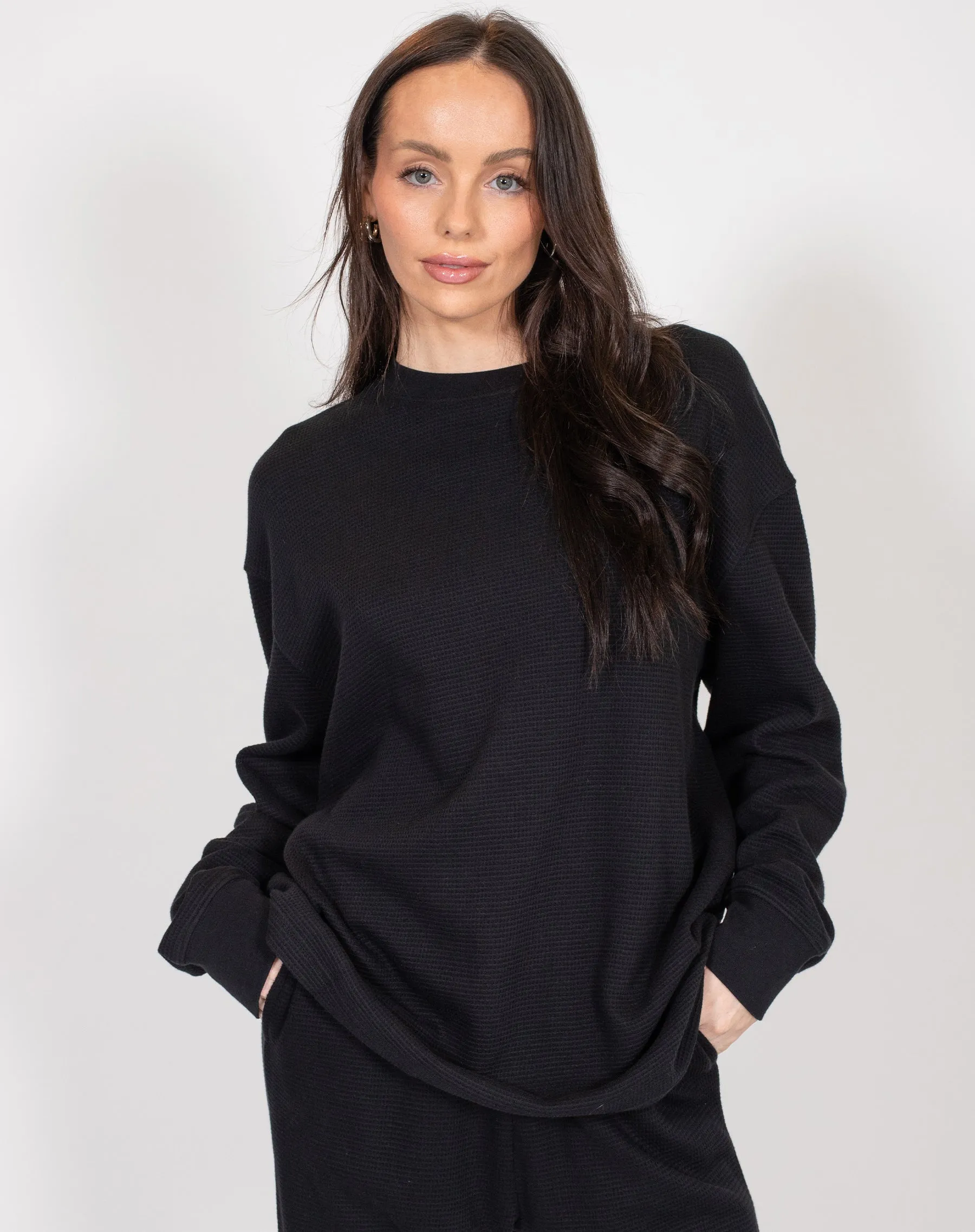 Waffle Boxy Shirt sold by Brunette The Label