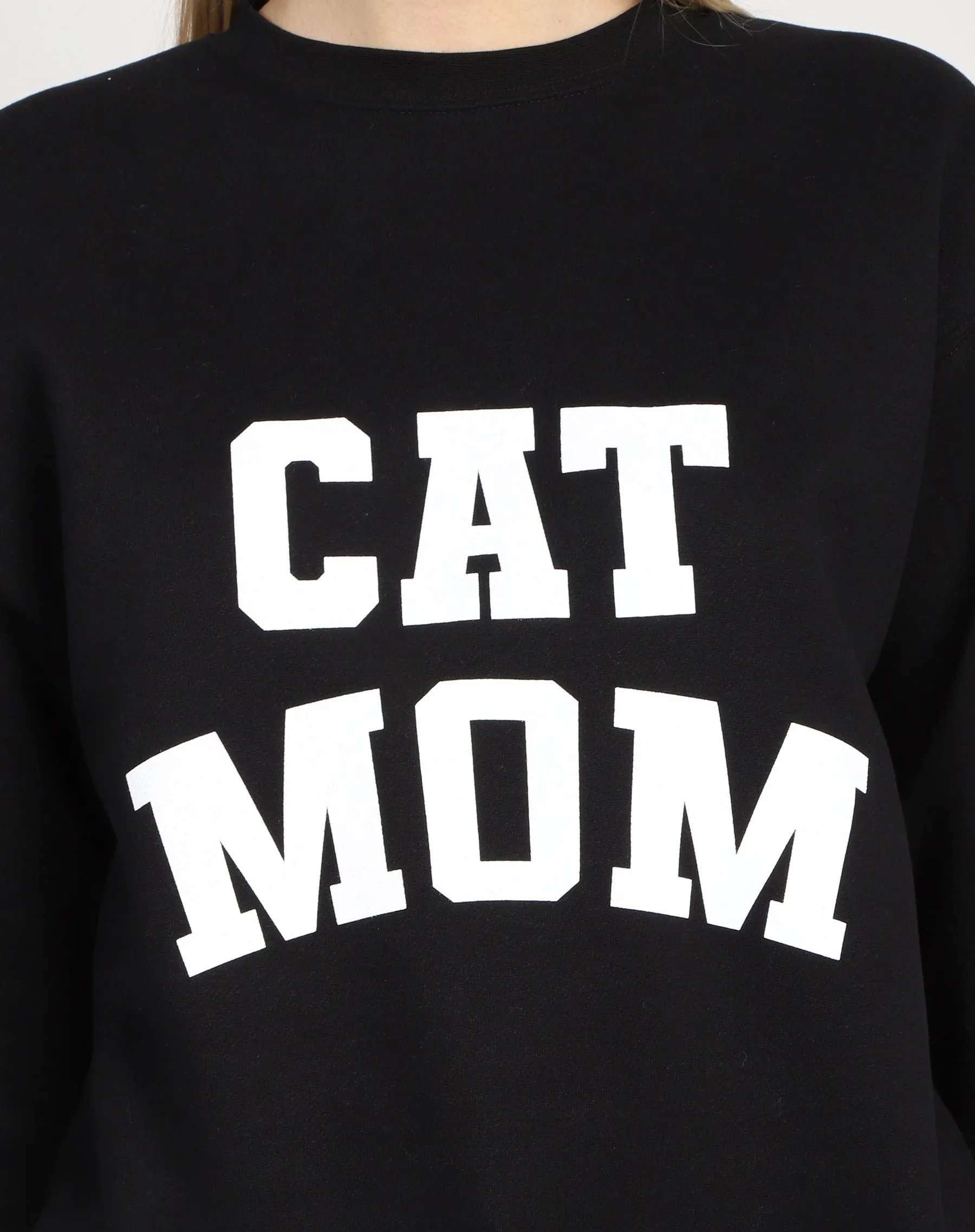 The "CAT MOM" Classic Crew Neck Sweatshirt | Black sold by Brunette The Label product image thumbnail 2