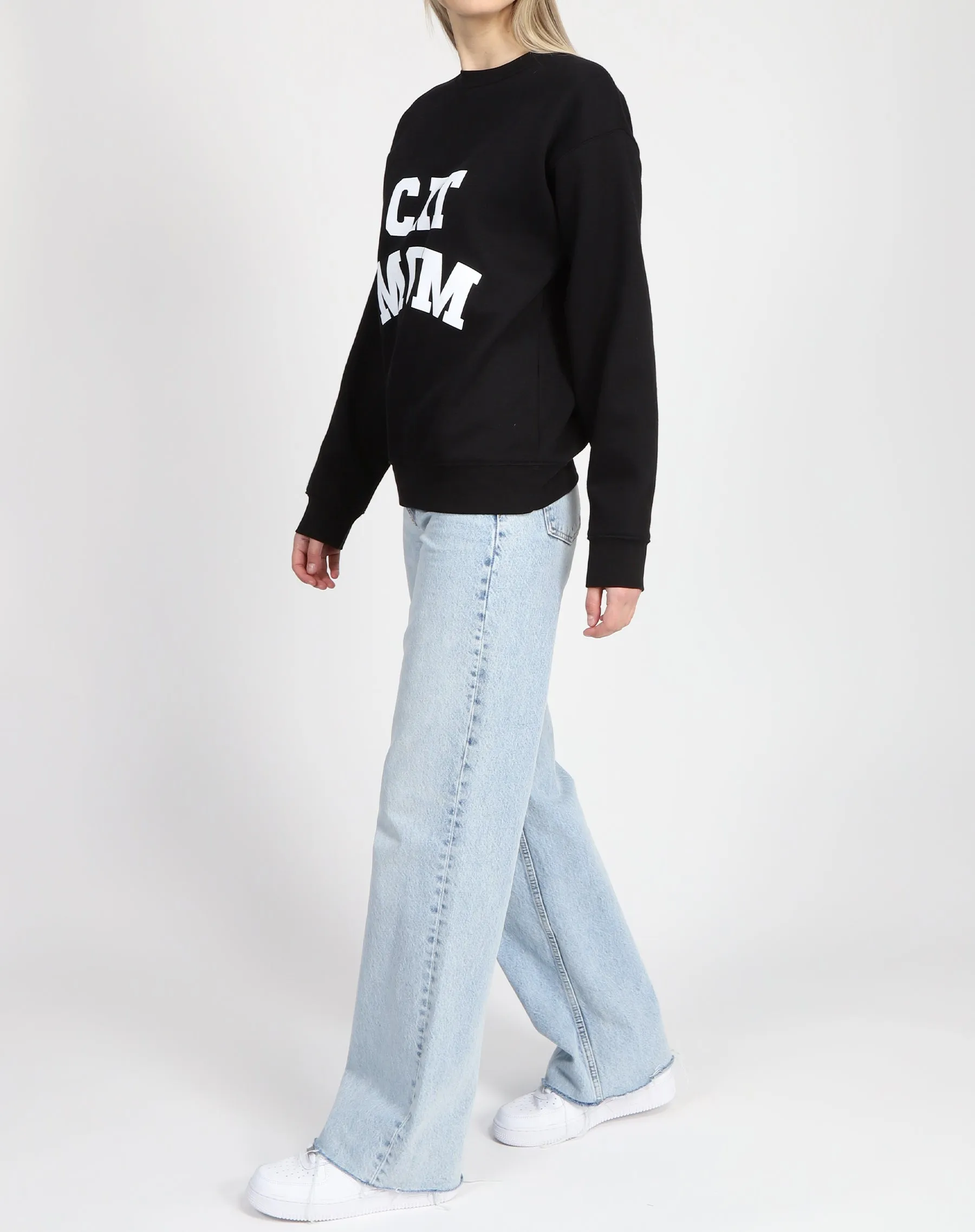 The "CAT MOM" Classic Crew Neck Sweatshirt | Black sold by Brunette The Label product image thumbnail 4
