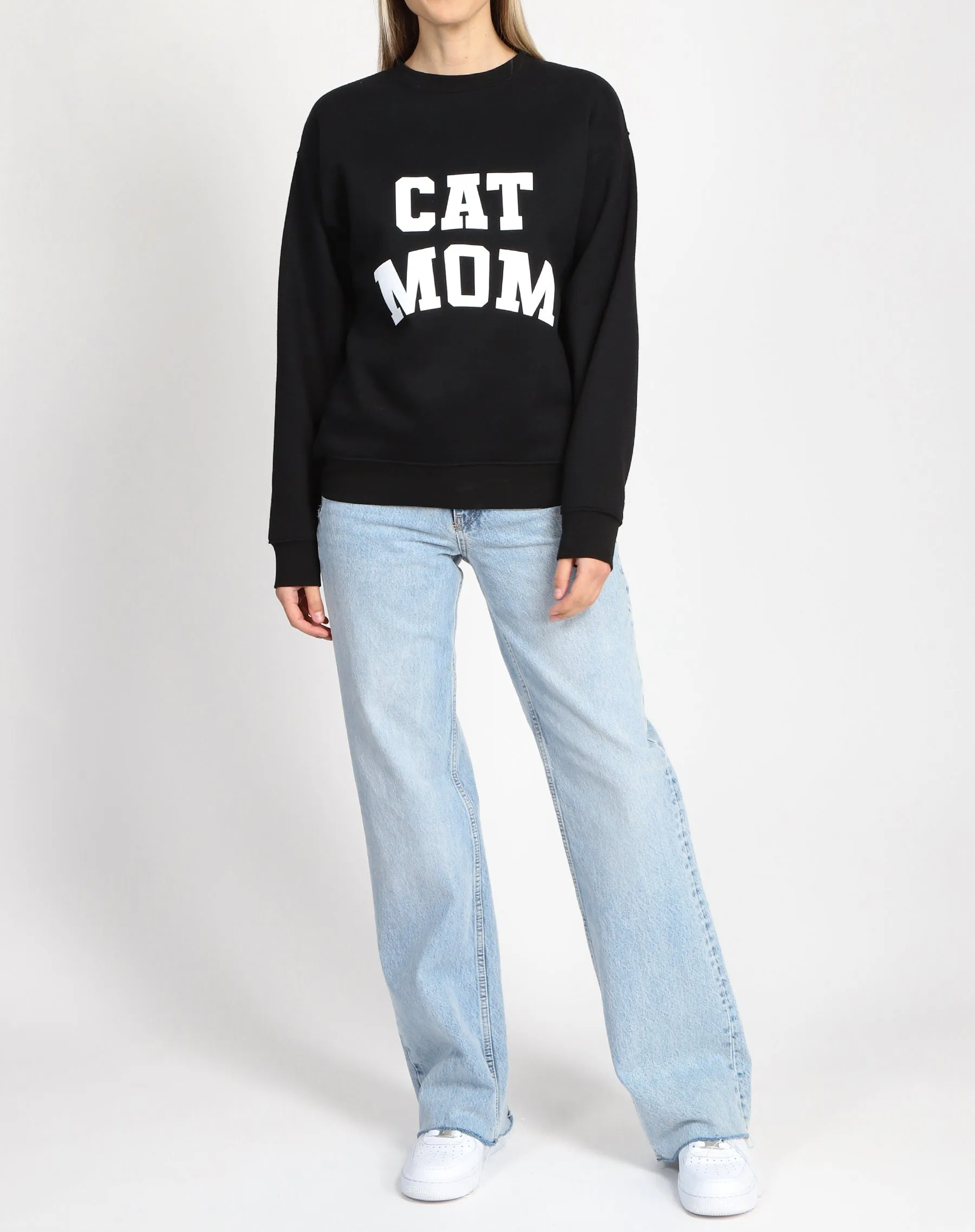 The "CAT MOM" Classic Crew Neck Sweatshirt | Black sold by Brunette The Label product image thumbnail 3