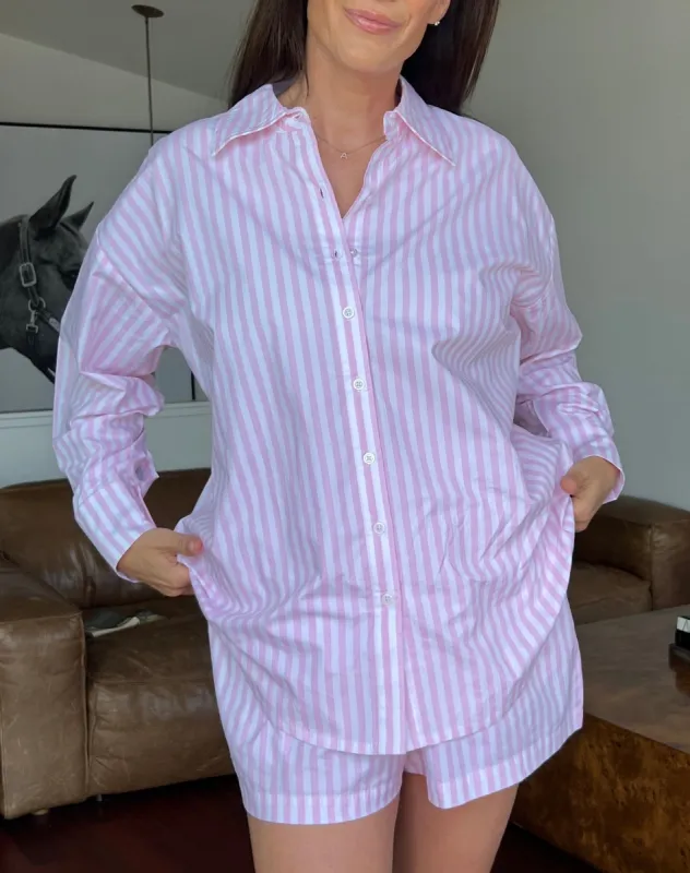 Striped Short | Rosé sold by Brunette The Label