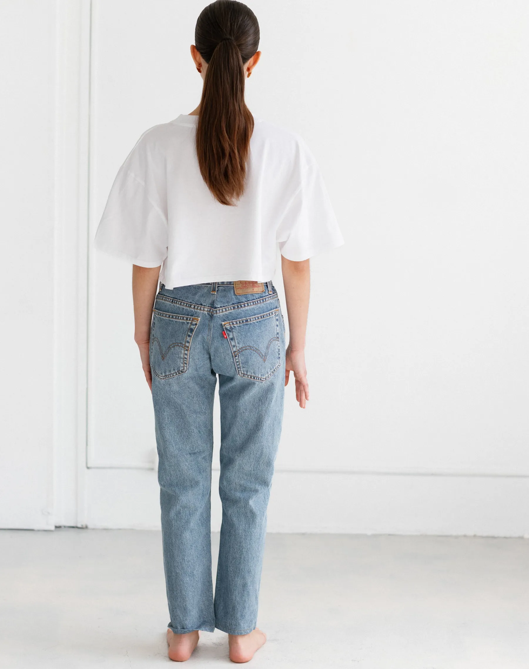 Super Crop Boxy Tee | White sold by Brunette The Label product image thumbnail 4