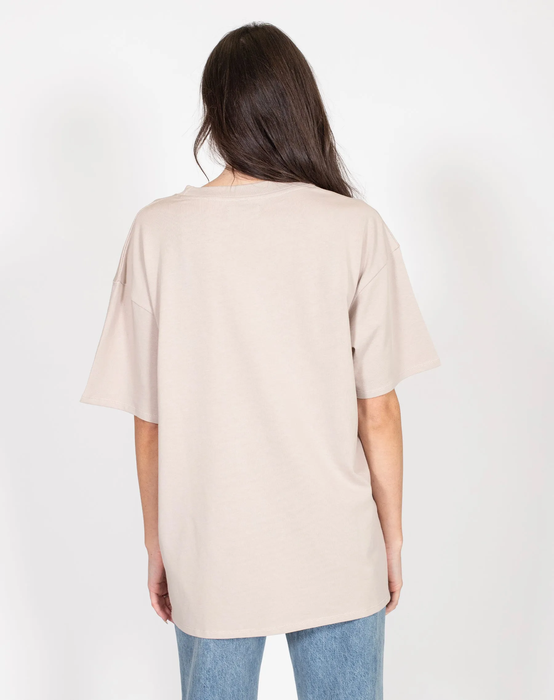 The Oversized Boxy Crew Neck Tee | Oyster sold by Brunette The Label product image thumbnail 3