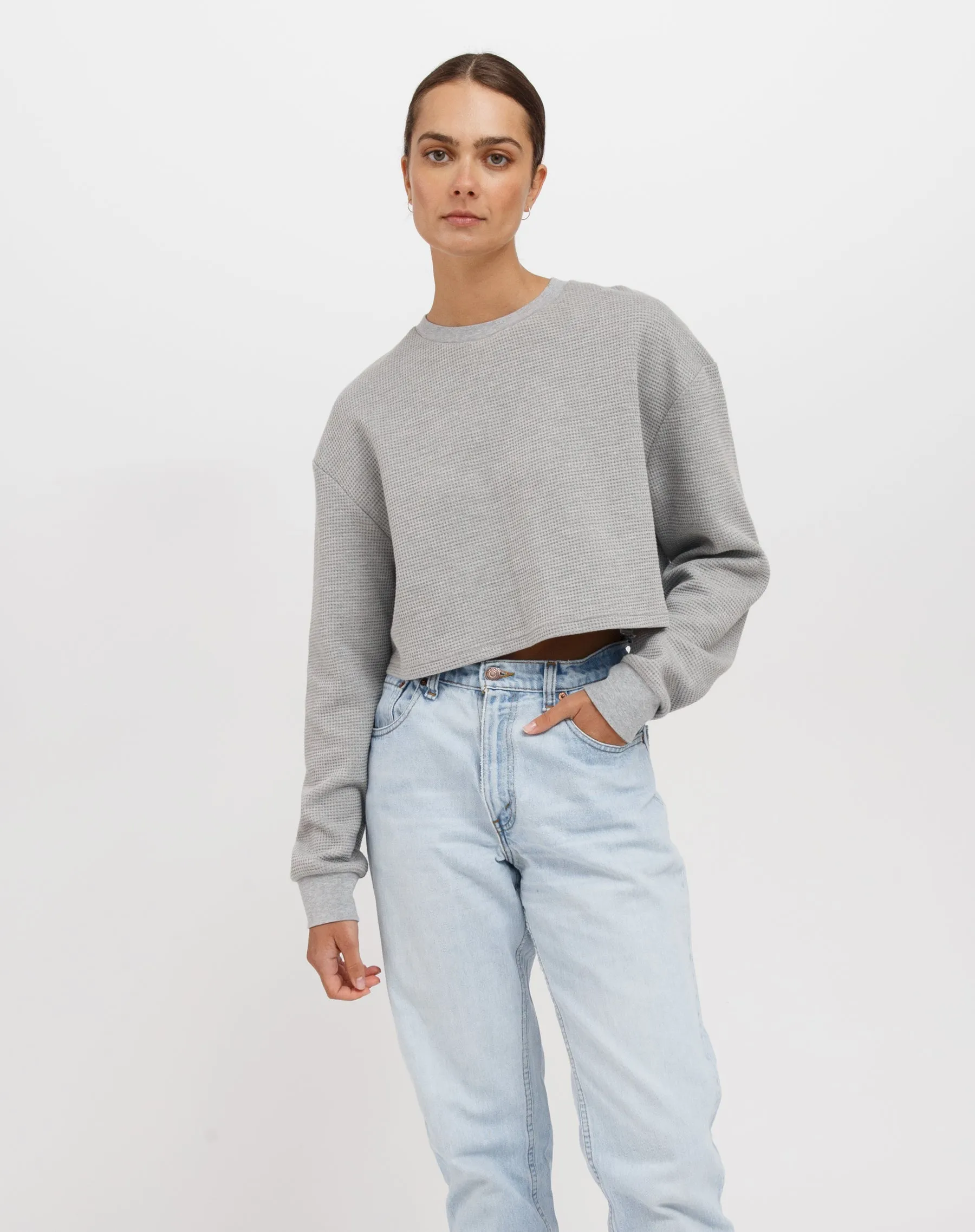 Waffle Little Sister Shirt | Classic Grey sold by Brunette The Label