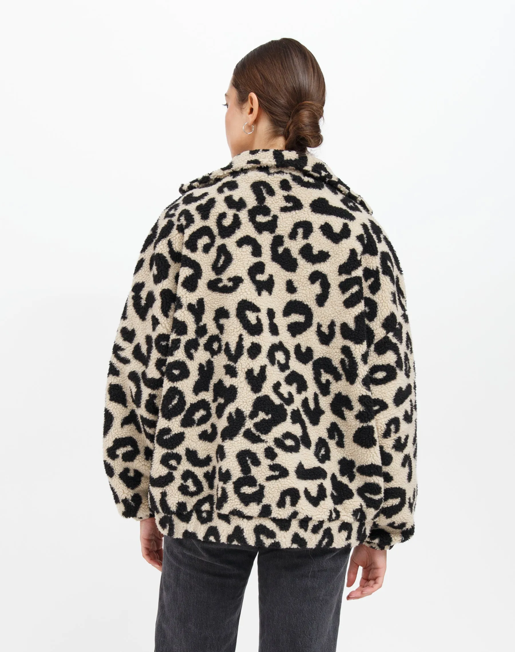 Leopard Sherpa Jacket | Tan sold by Brunette The Label product image thumbnail 3