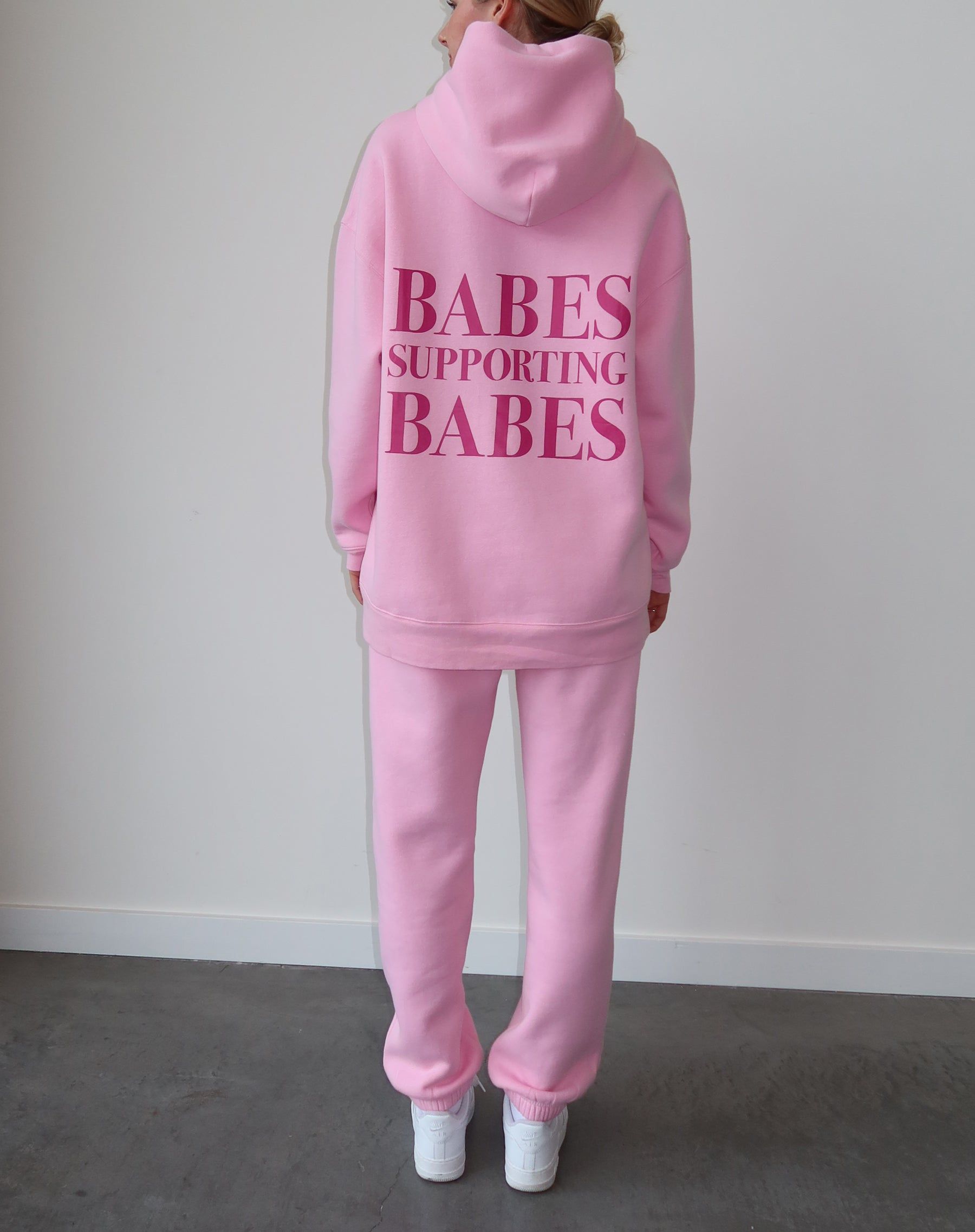 The "BABES SUPPORTING BABES" Big Sister Hoodie | Baby Pink & Hot Pink sold by Brunette The Label product image thumbnail 5