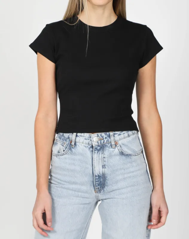 Cropped Ribbed Tee sold by Brunette The Label
