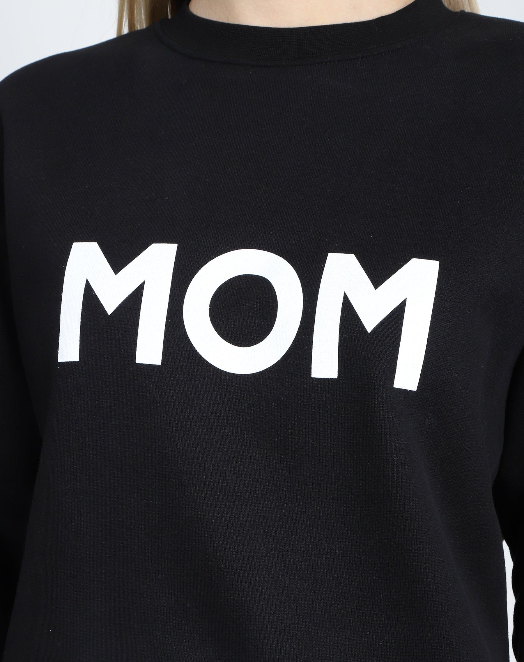 The "MOM" Classic Crew Neck Sweatshirt | Black sold by Brunette The Label product image thumbnail 2