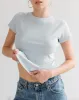Ribbed Tee | Denim sold by Brunette The Label