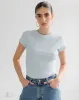 Ribbed Tee | Denim sold by Brunette The Label