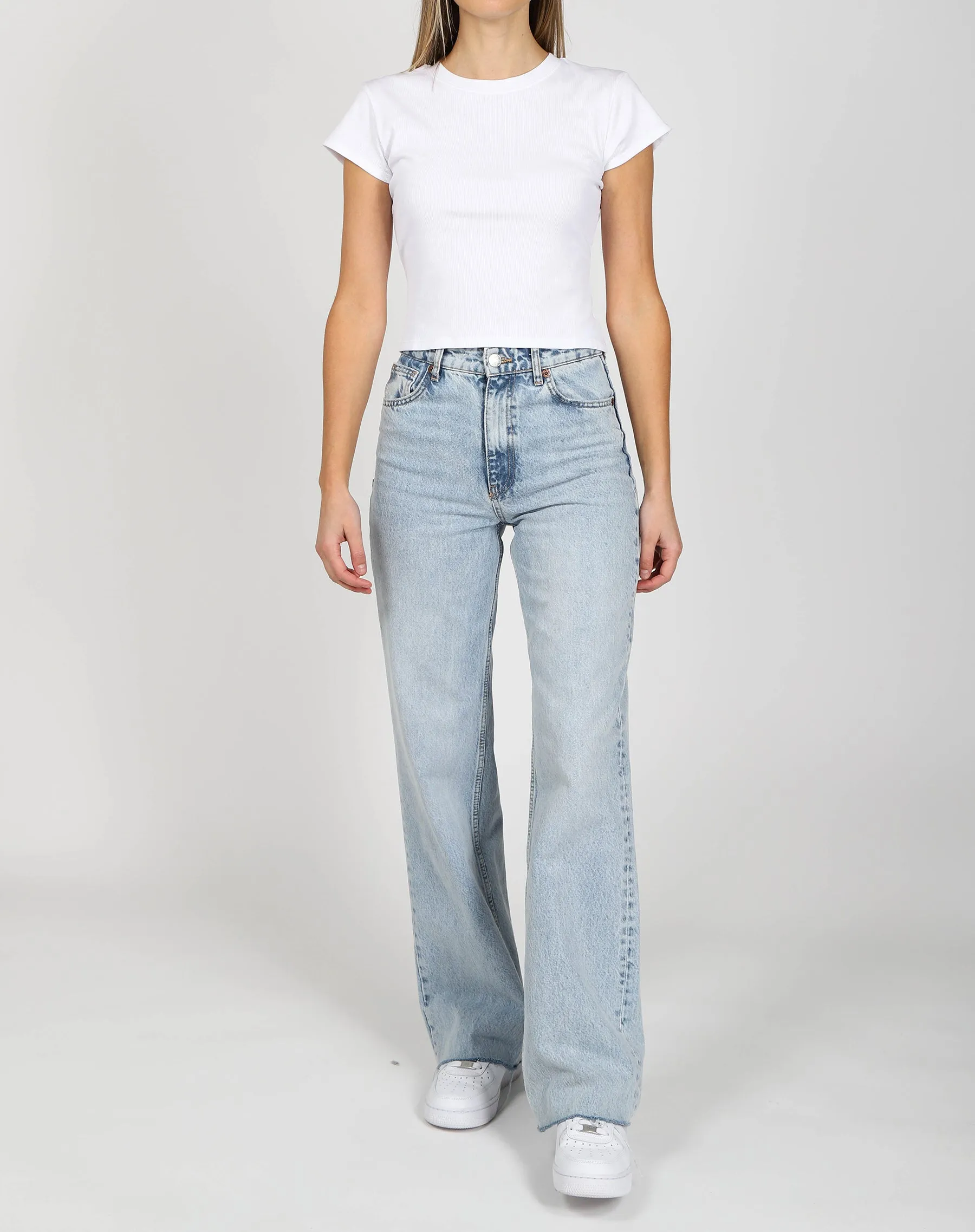 The Cropped Ribbed Tee | White sold by Brunette The Label product image thumbnail 4