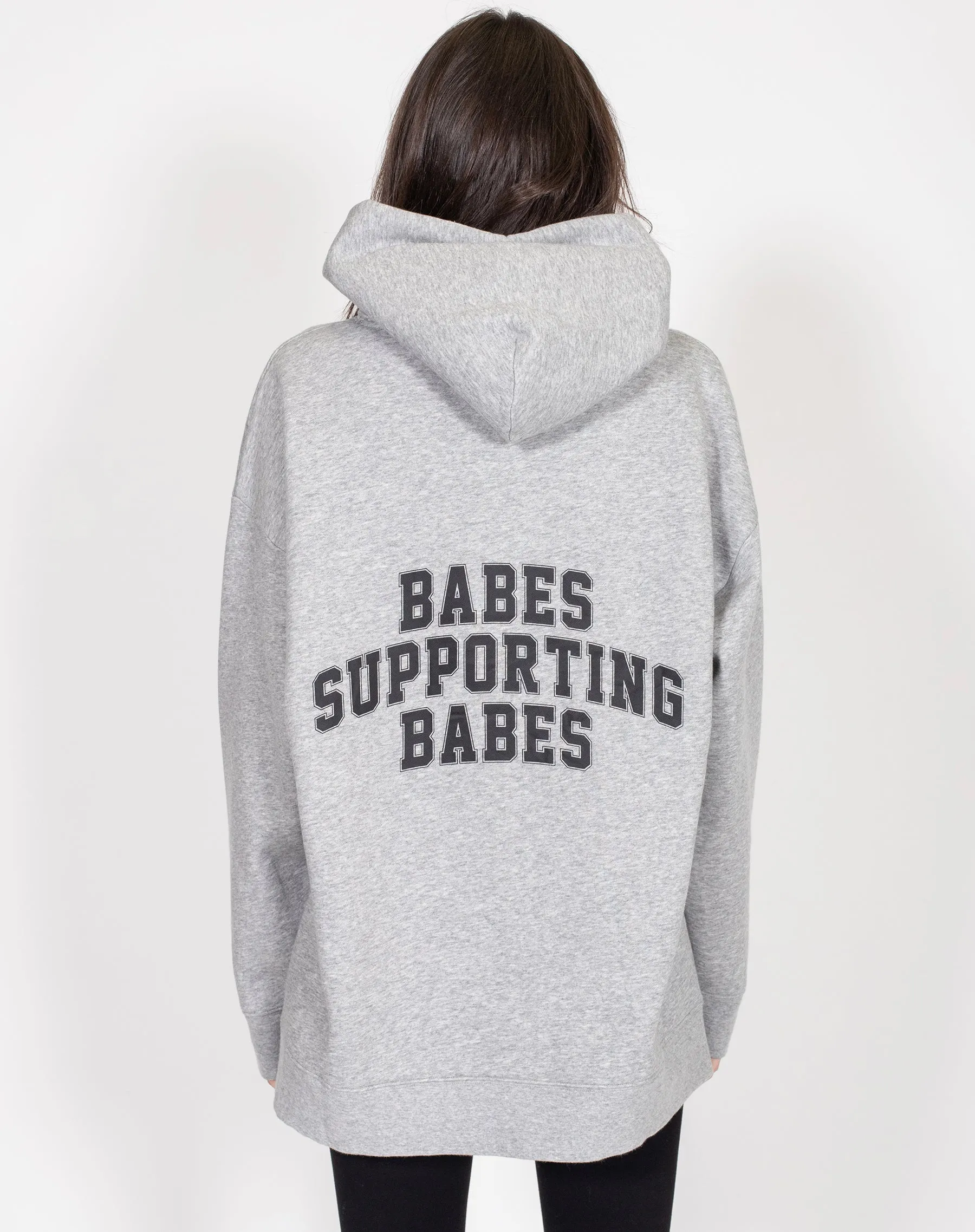 The "BABES SUPPORTING BABES" Big Sister Hoodie | Classic Grey sold by Brunette The Label
