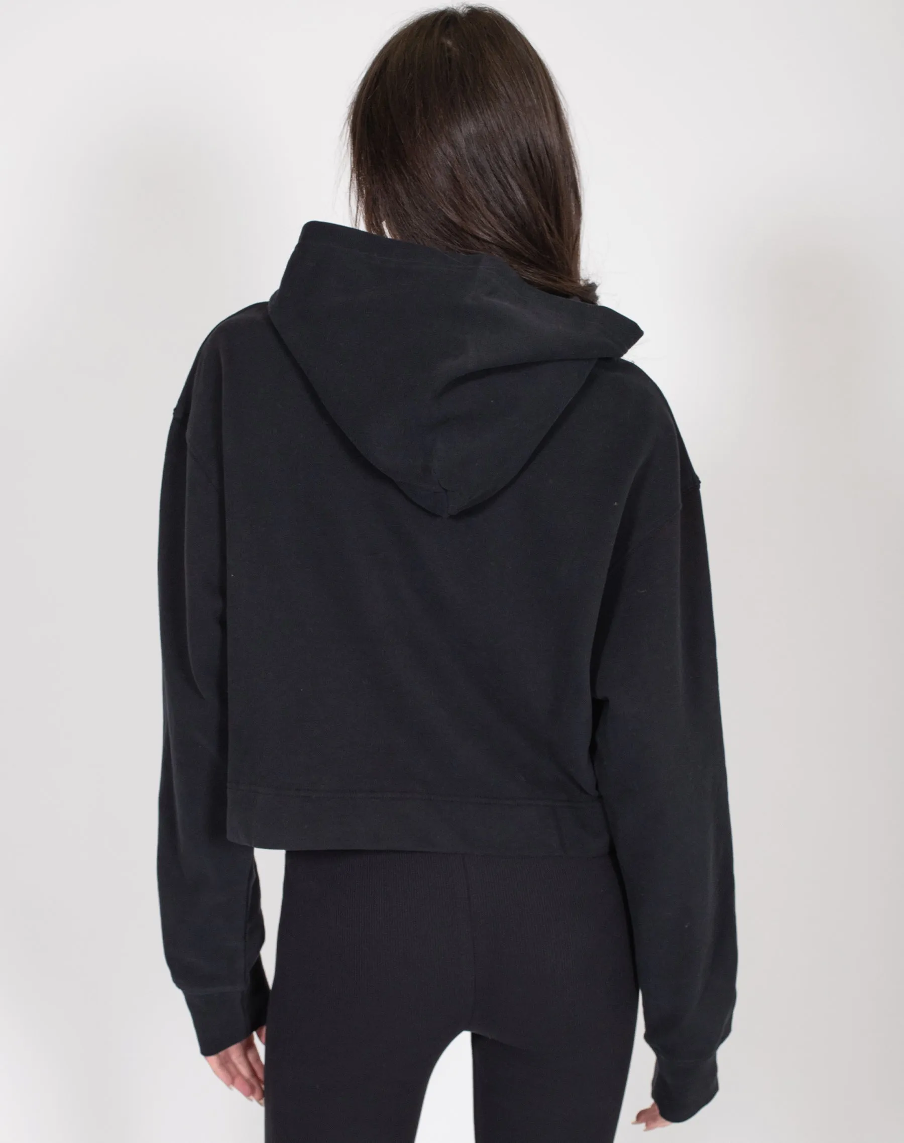 The Cropped Classic Hoodie | Black sold by Brunette The Label product image thumbnail 3