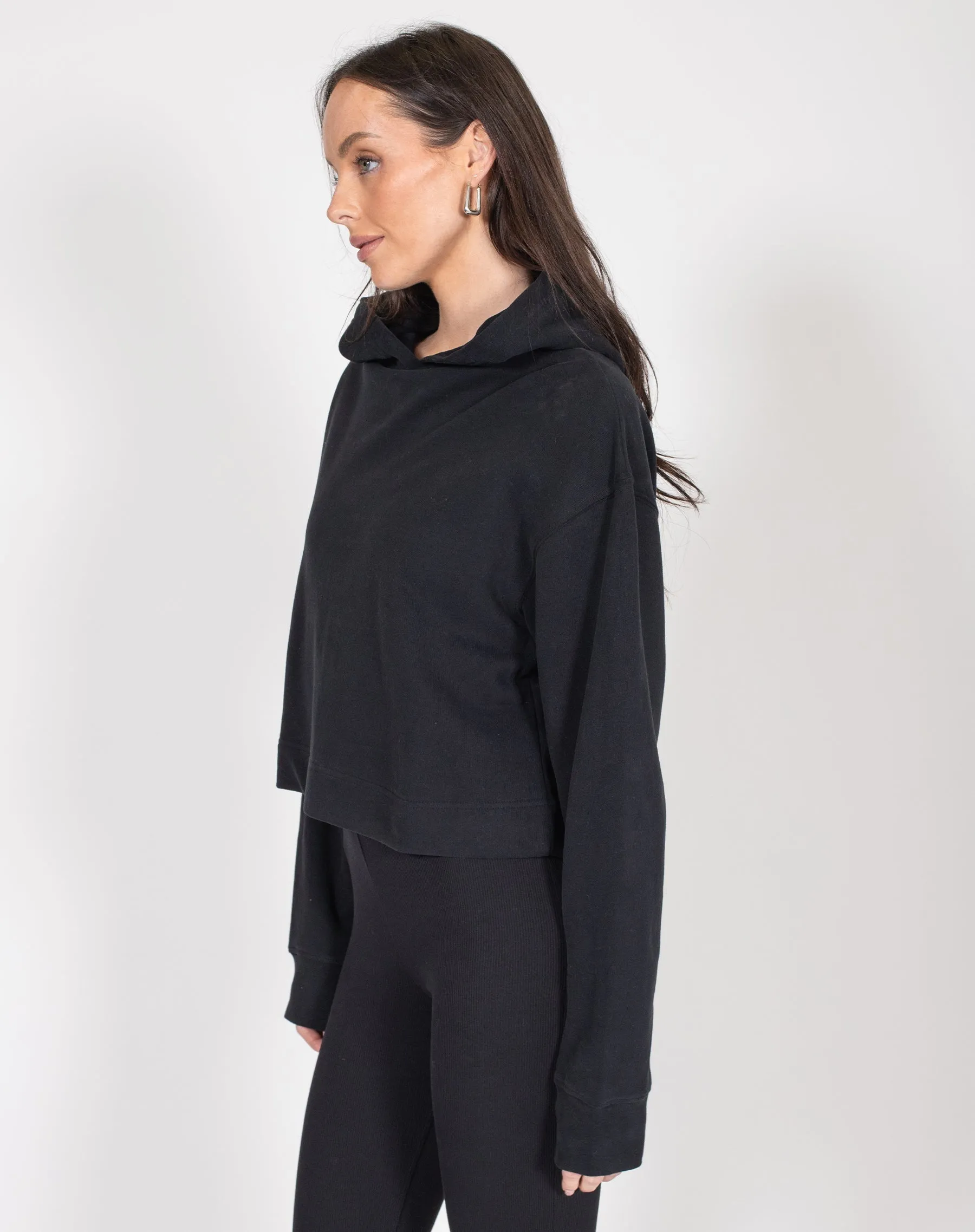 The Cropped Classic Hoodie | Black sold by Brunette The Label product image thumbnail 2
