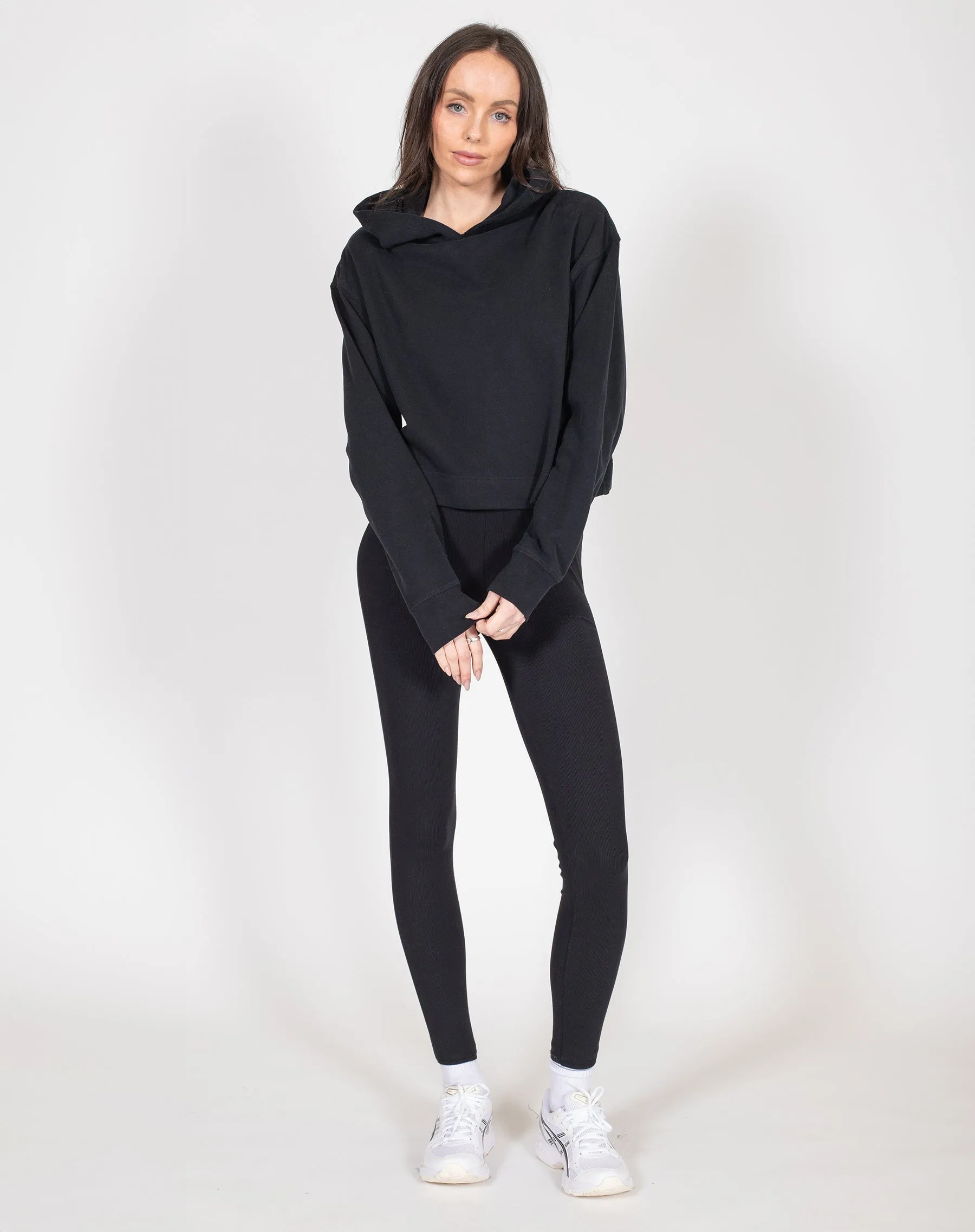 The Cropped Classic Hoodie | Black sold by Brunette The Label product image thumbnail 4