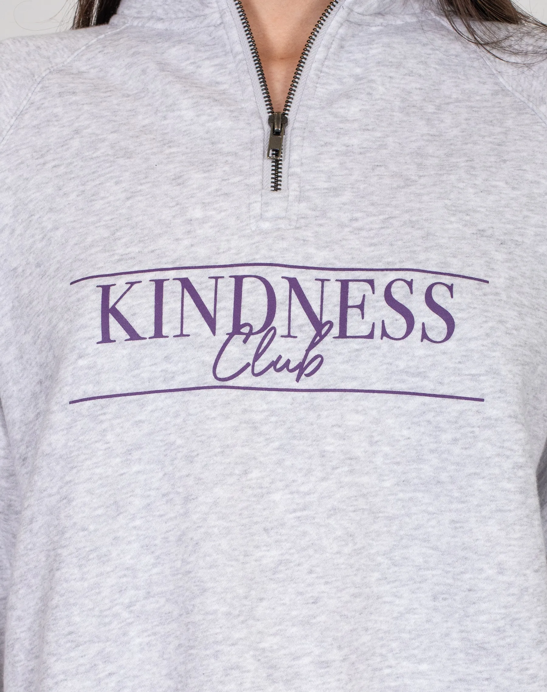 The "KINDNESS CLUB" Not Your Boyfriend's Half Zip Sweater | Pebble Grey sold by Brunette The Label product image thumbnail 2
