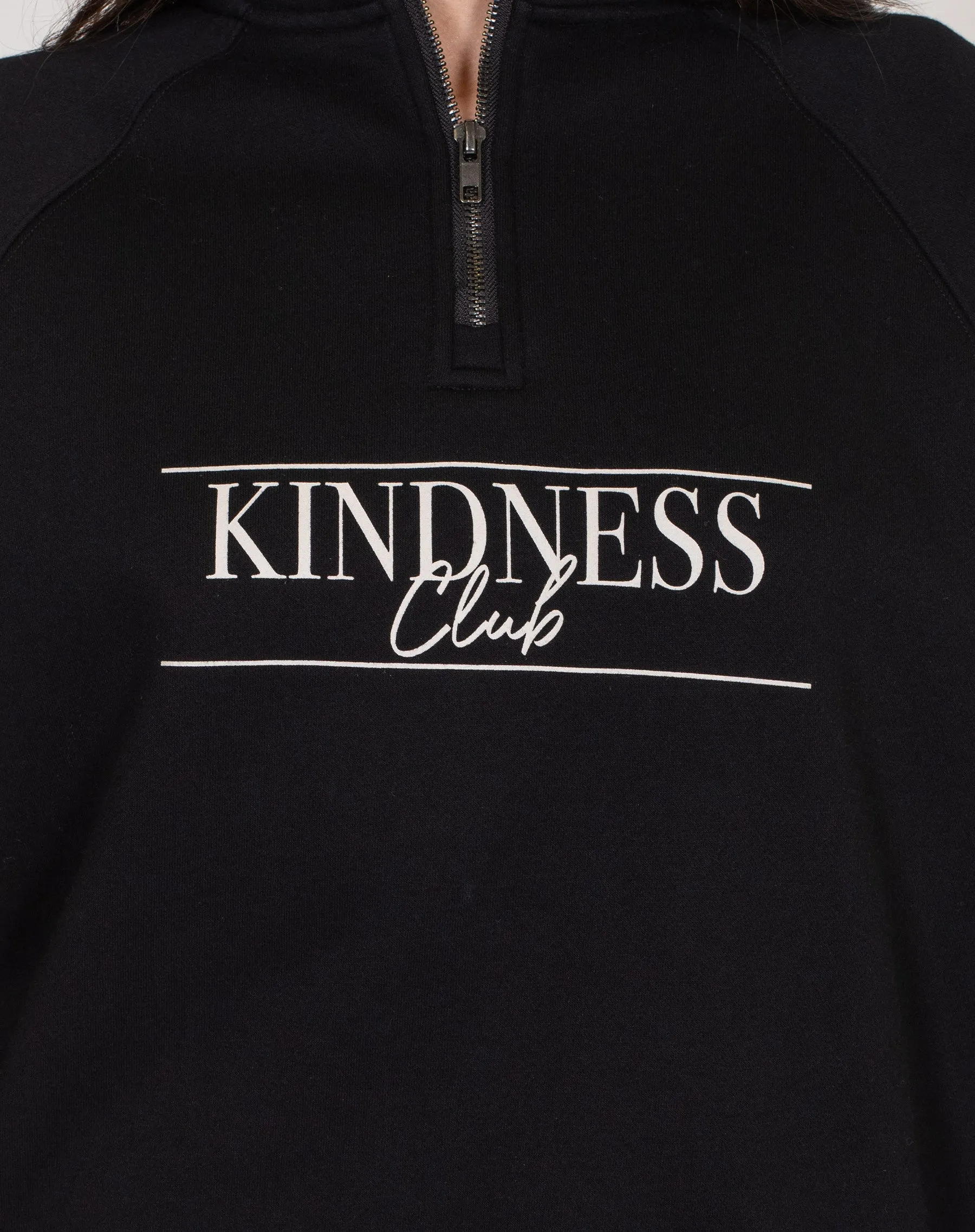 The "KINDNESS CLUB" Not Your Boyfriend's Half Zip Sweater | Black sold by Brunette The Label product image thumbnail 2