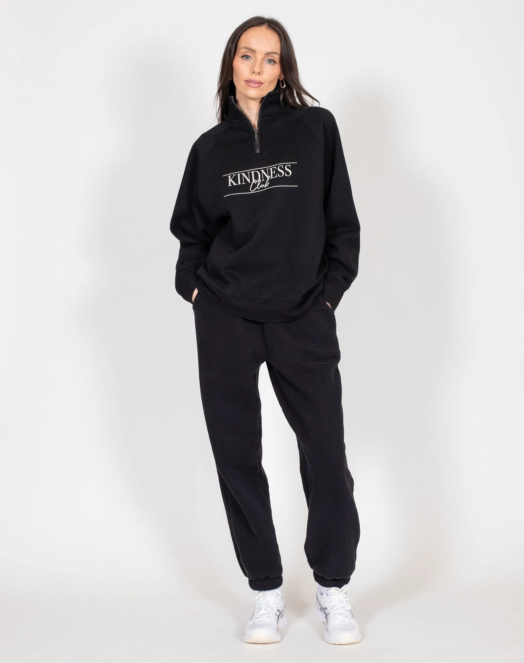 The "KINDNESS CLUB" Not Your Boyfriend's Half Zip Sweater | Black sold by Brunette The Label product image thumbnail 3